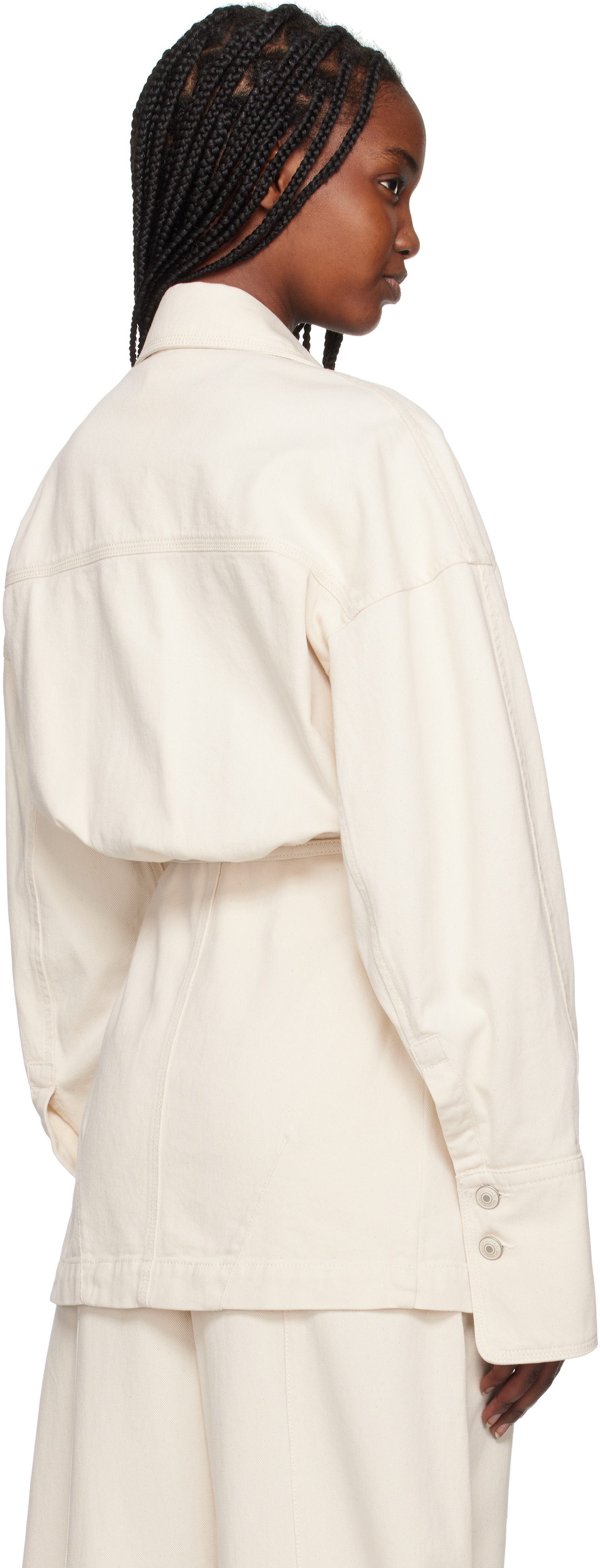 Sportmax: Off-White Biblios Denim Jacket | SSENSE Canada