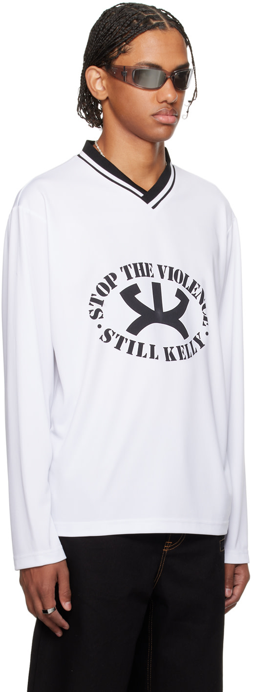 Still Kelly - Pull de sport molletonné 'Stop the Violence' blanc