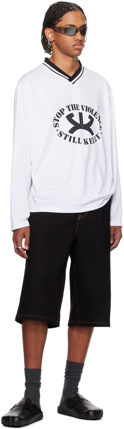 Still Kelly - Pull de sport molletonné 'Stop the Violence' blanc