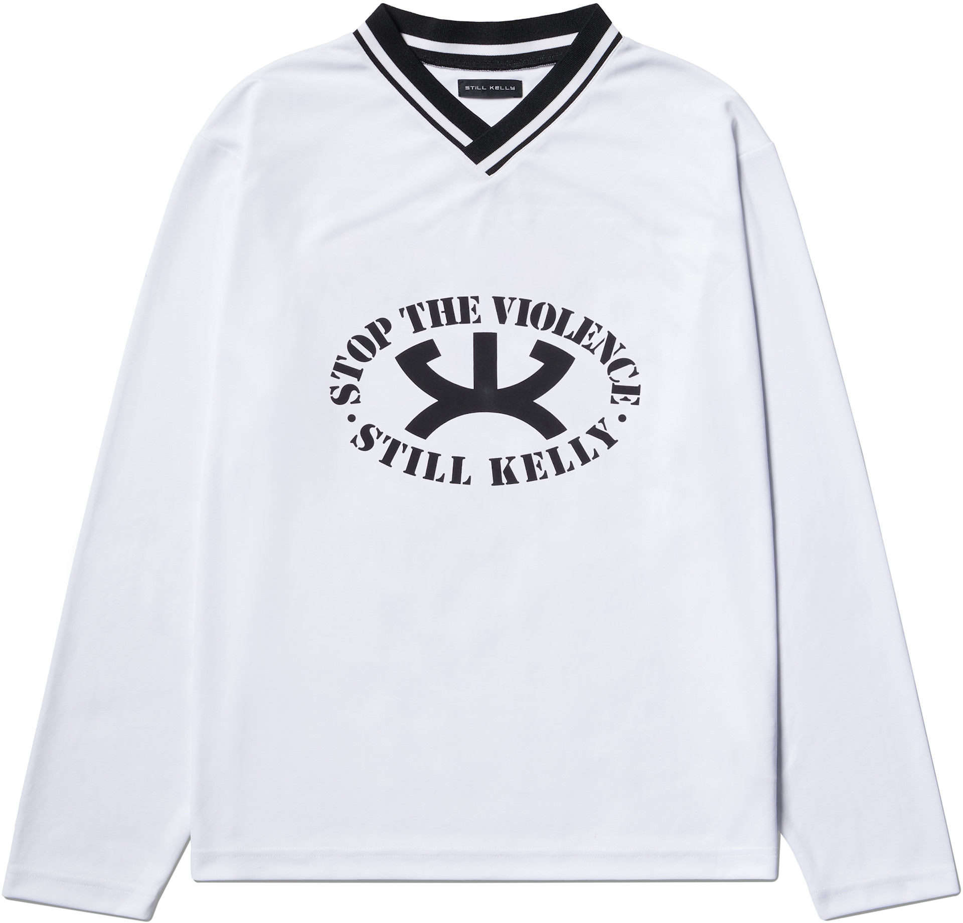 Still Kelly - Pull de sport molletonné 'Stop the Violence' blanc