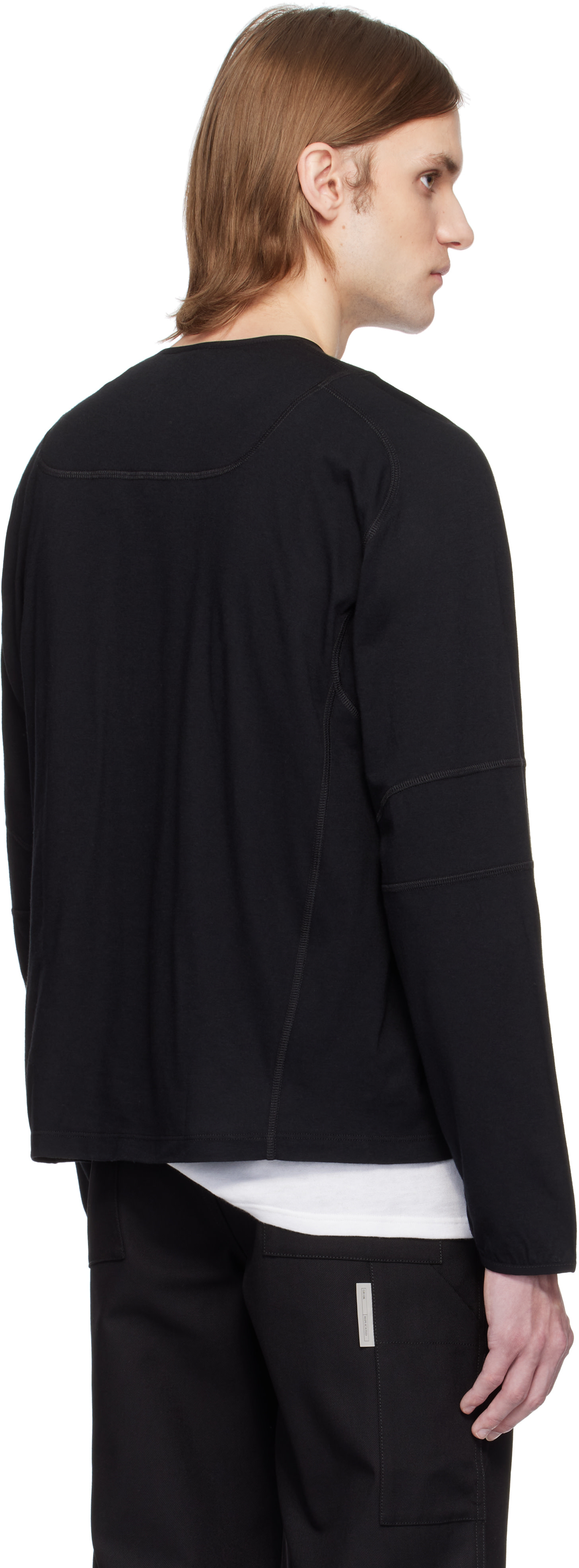 GR10K: ブラック Light Interlock 長袖Tシャツ | SSENSE 日本
