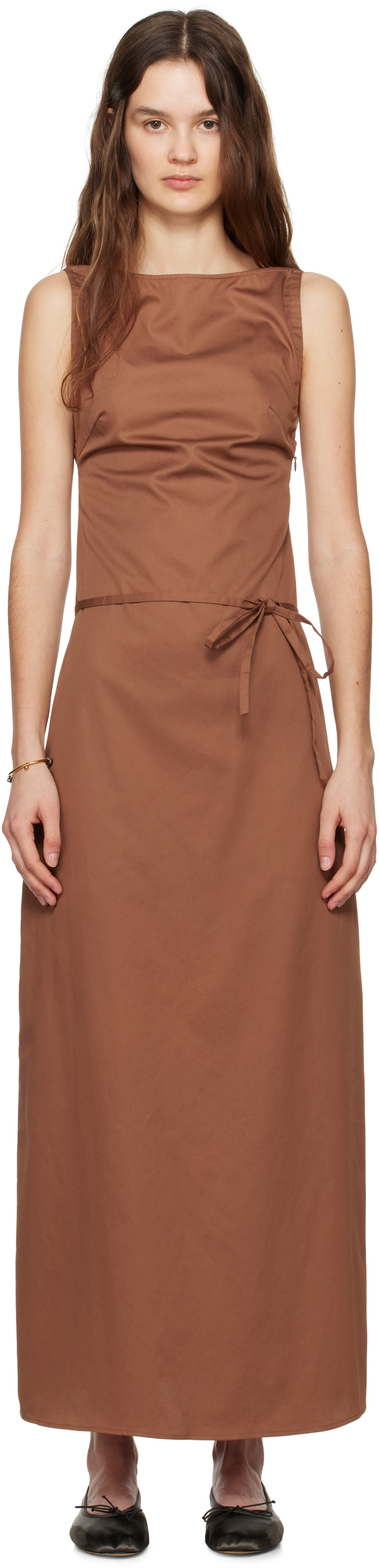 Ruohan - Robe longue Syros brune
