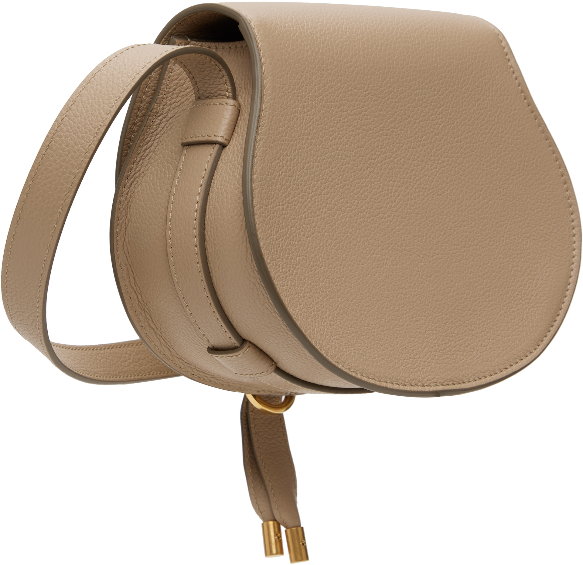 Chloé: Taupe Small Marcie Saddle Bag | SSENSE Canada