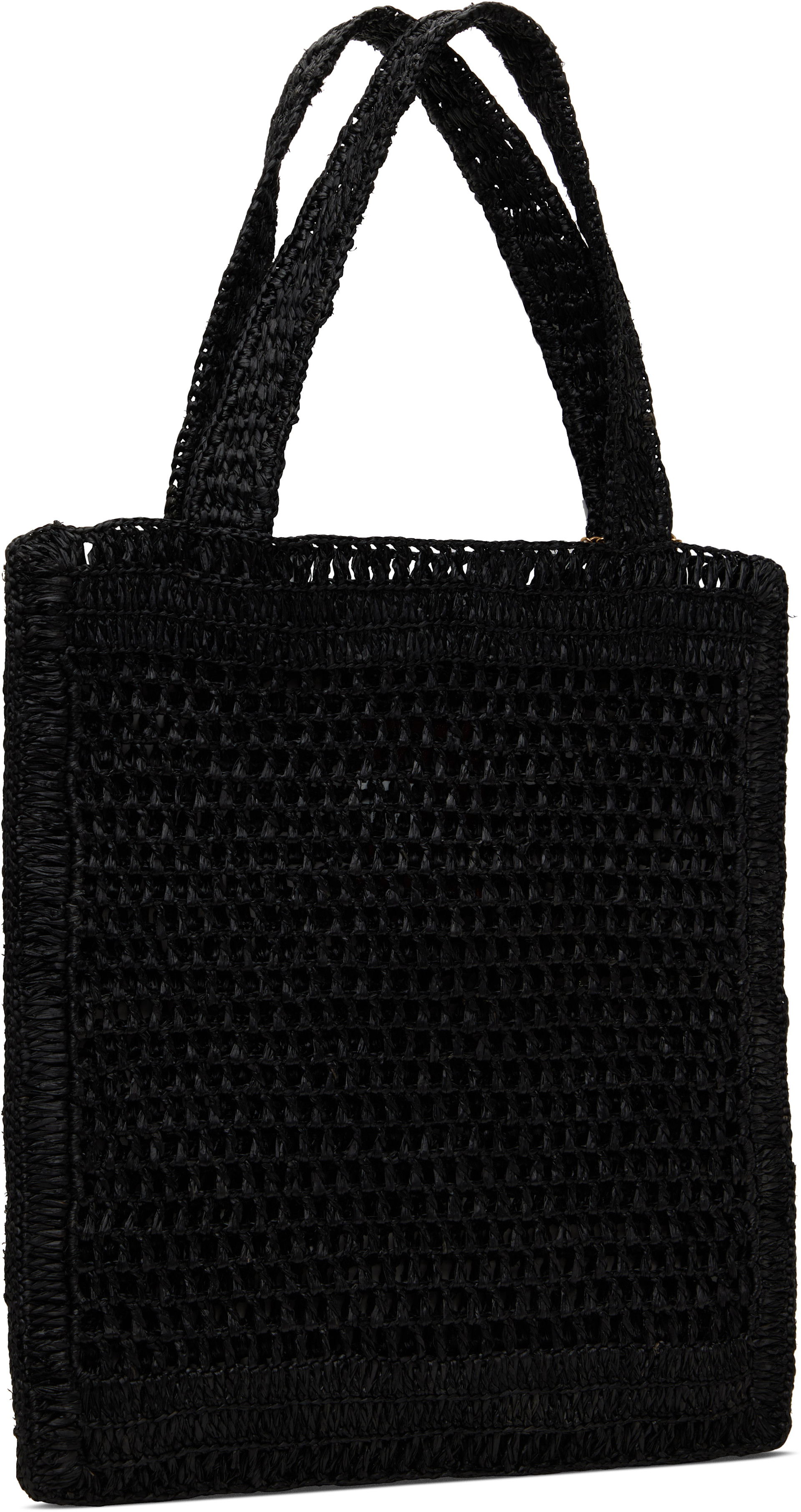 Chloé - Cabas Summer Banana noir en raphia