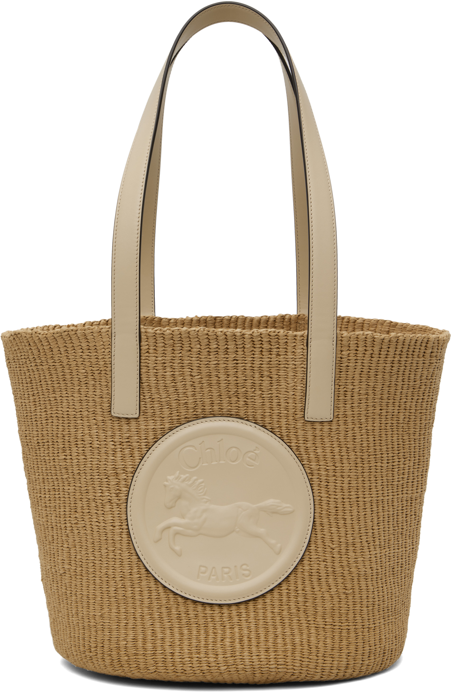 Chloé ロゴ入りトートバッグ ベージュ/ブラウン Chloé ロゴ入りトート