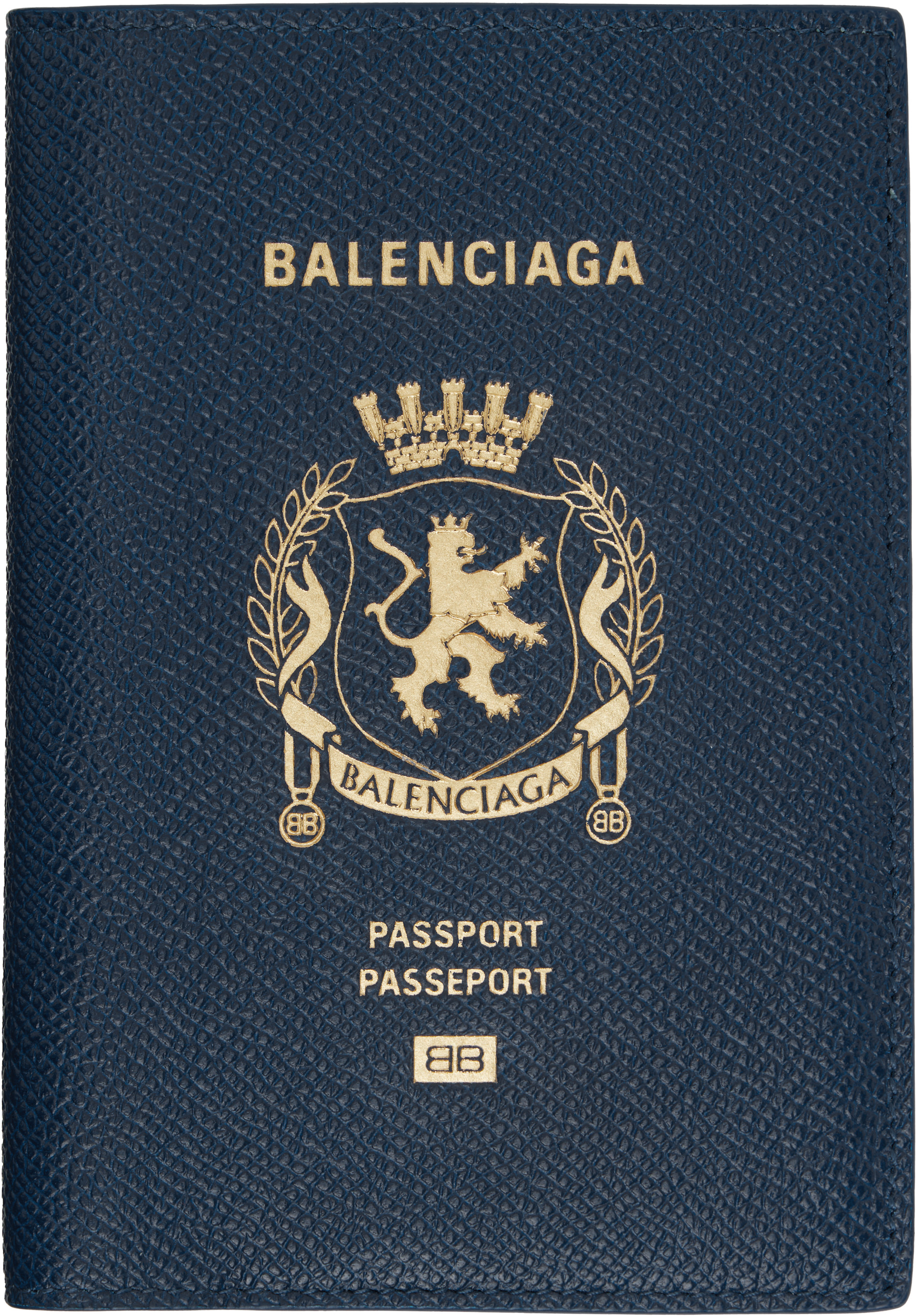 BALENCIAGA Passport ホルダー Balenciaga: Blue Leather Passport Holder Wallet | SSENSE