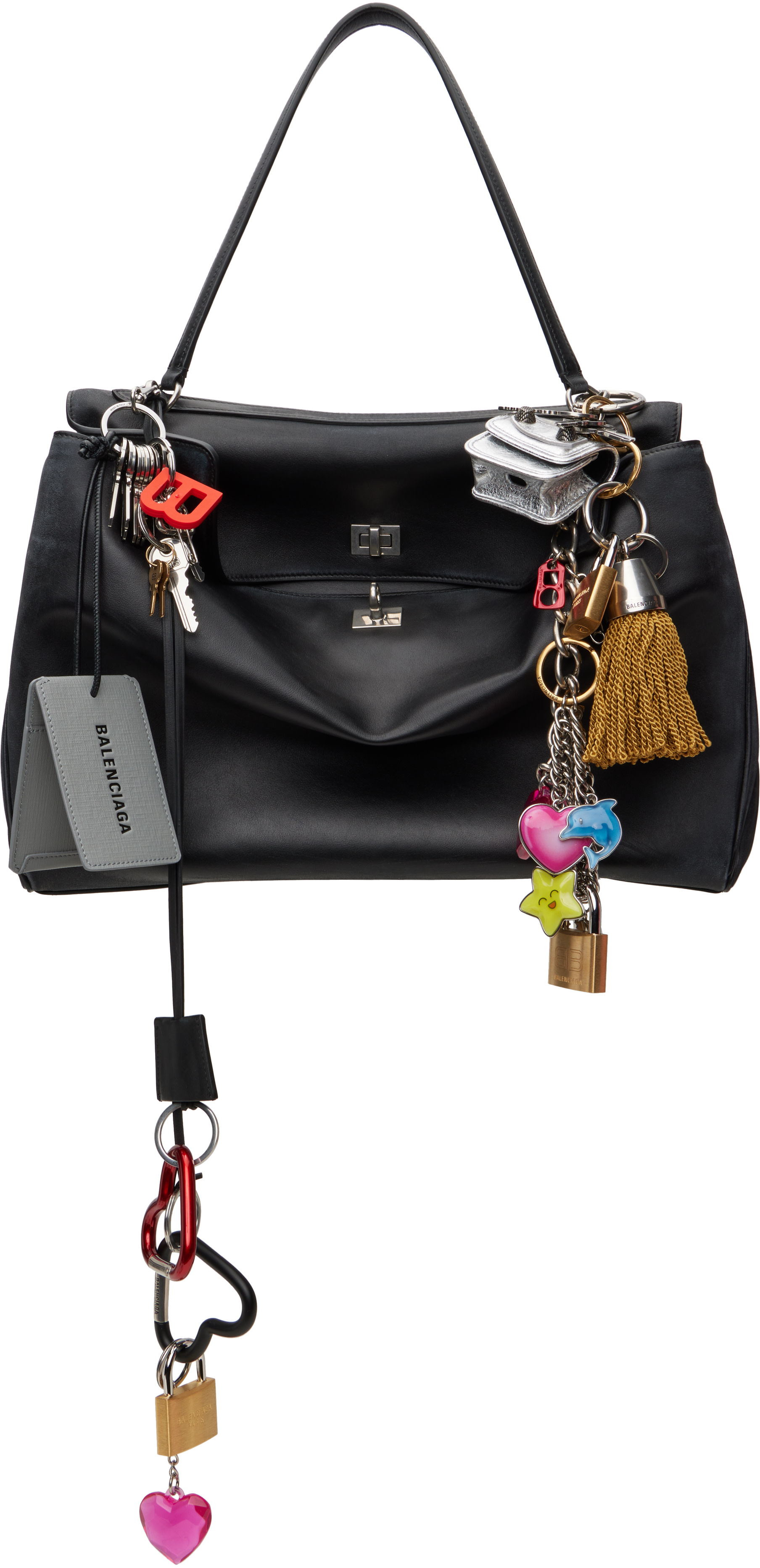 Balenciaga: ブラック ラージ Rodeo チャーム バッグ | SSENSE 日本