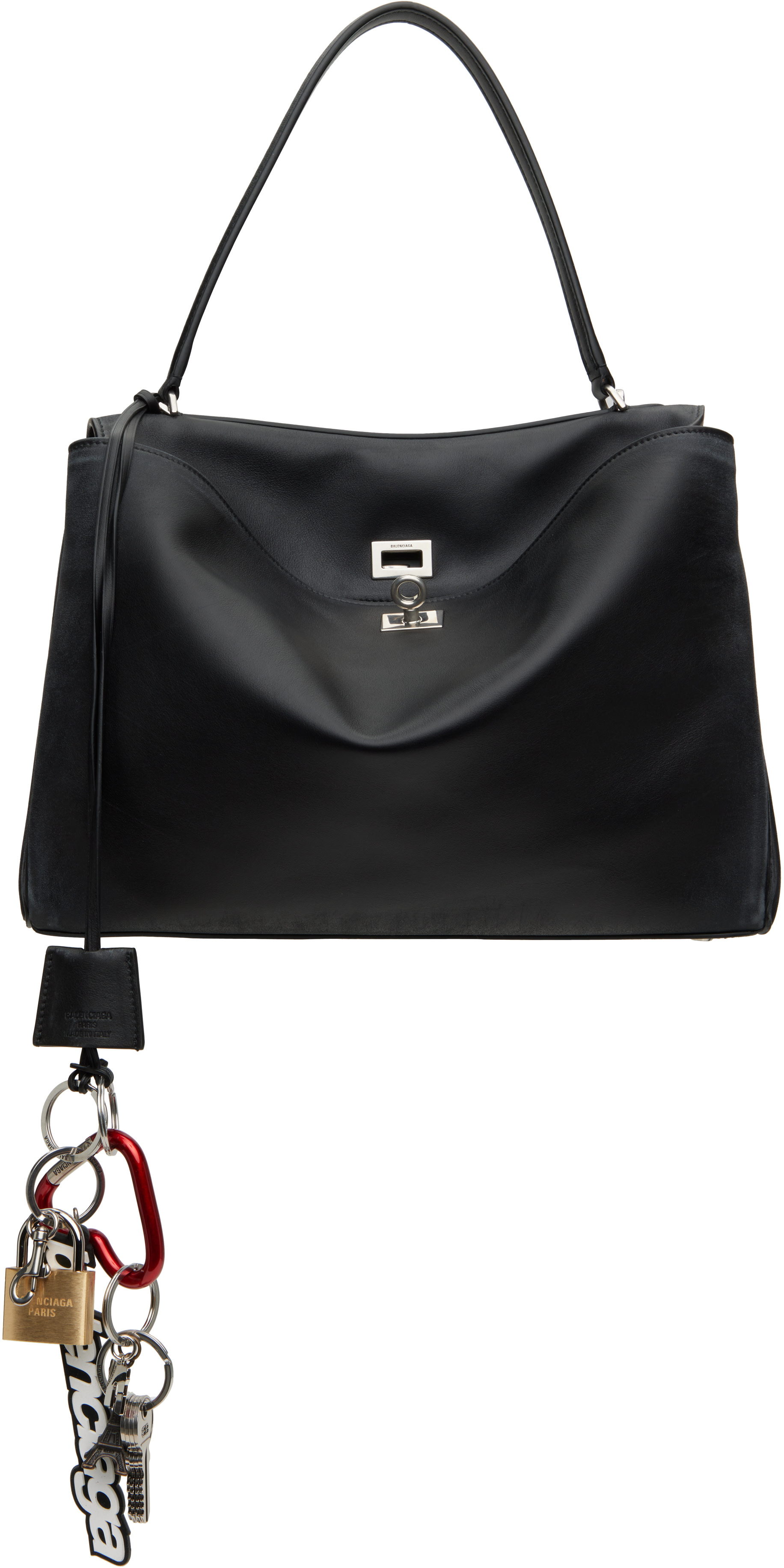 Balenciaga: ブラック ミディアム Rodeo With One Charm バッグ