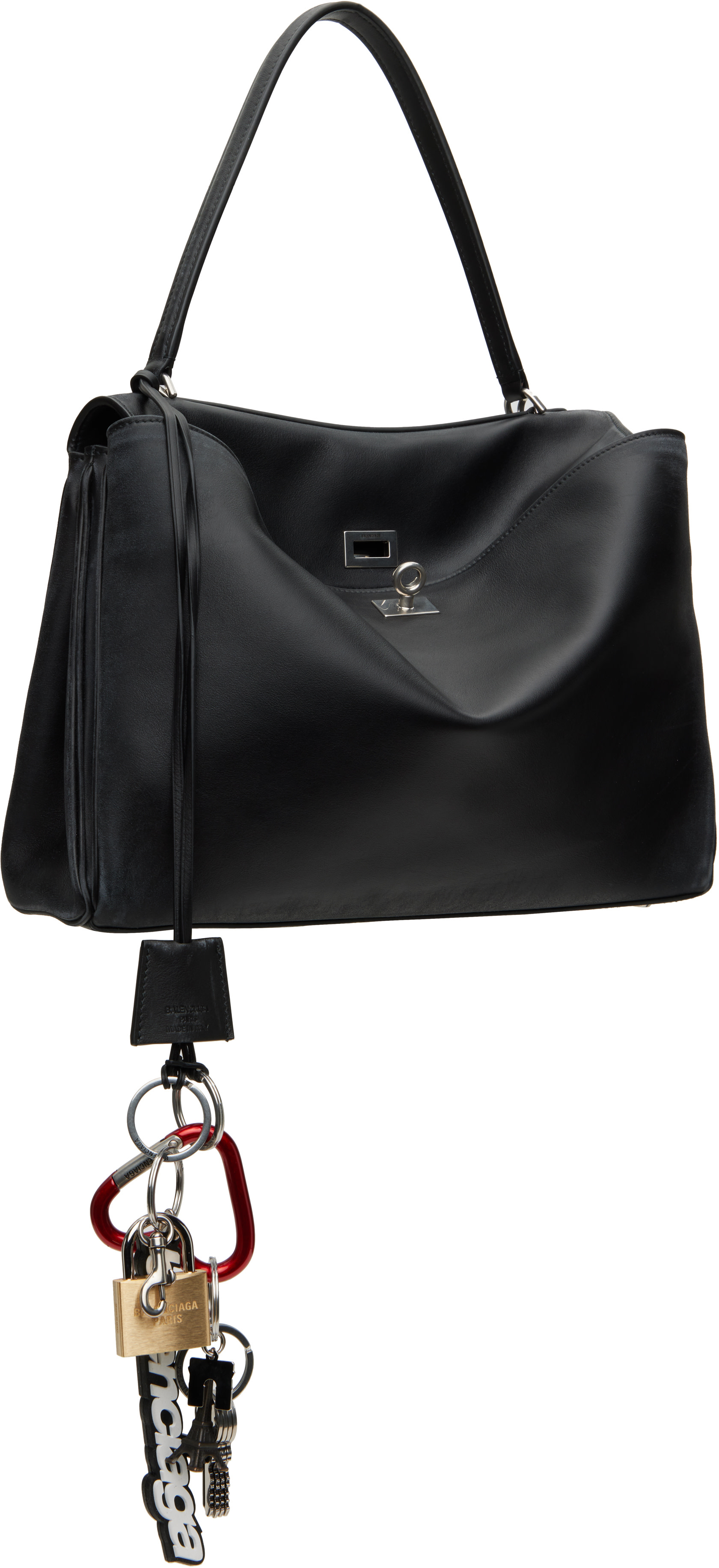Balenciaga: ブラック ミディアム Rodeo With One Charm バッグ
