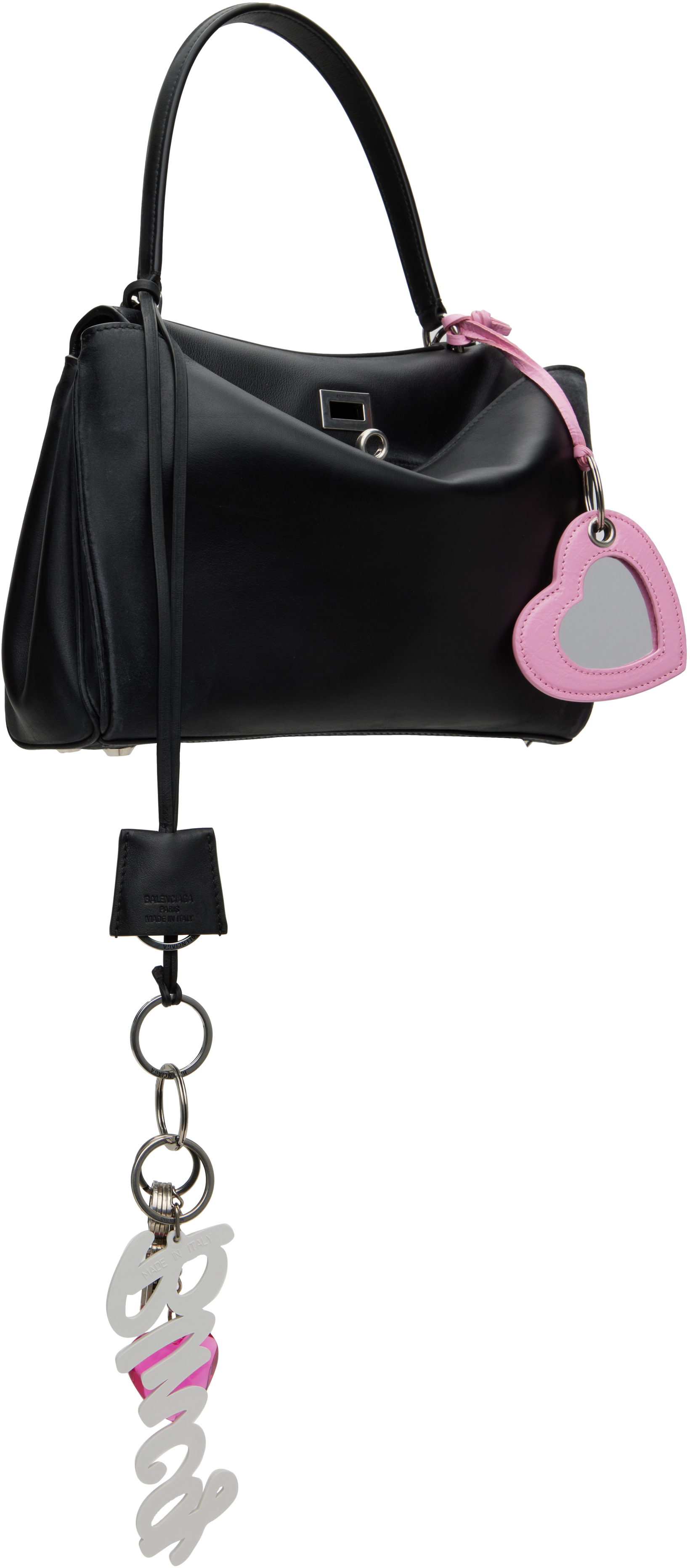 Balenciaga: ブラック スモール Rodeo With One Charm バッグ | SSENSE