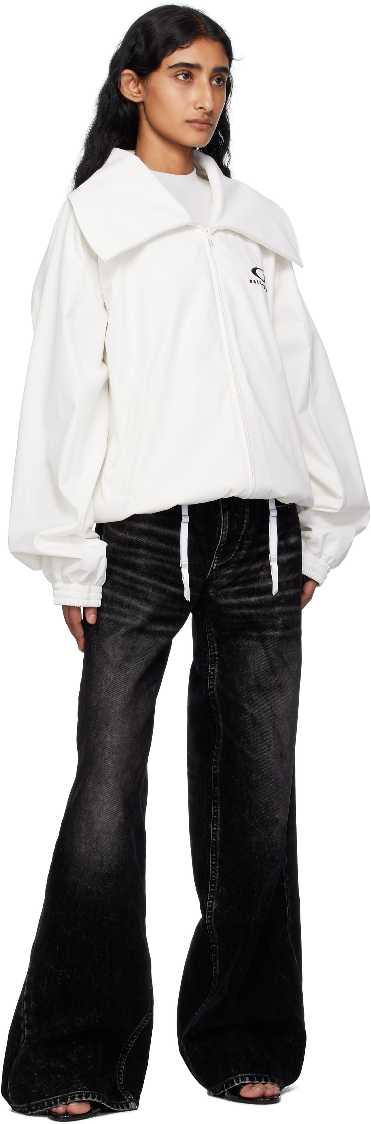 Balenciaga: ホワイト ジップアップ トラックジャケット | SSENSE 日本