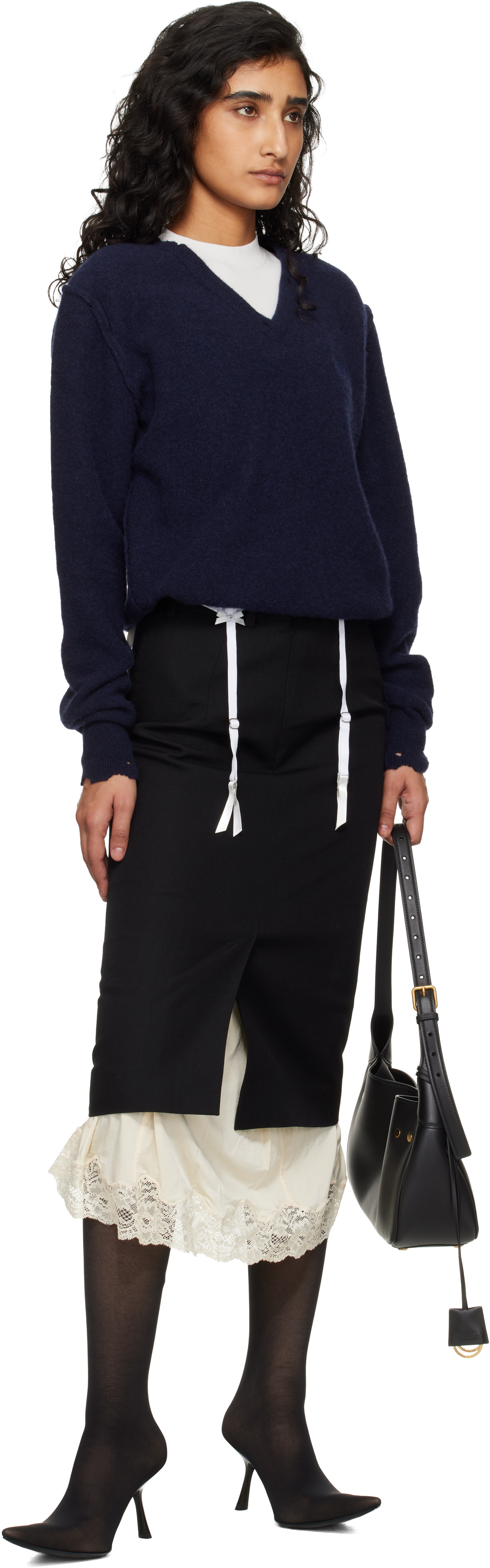 Balenciaga: ブラック ストッキング ヒール トールブーツ | SSENSE 日本
