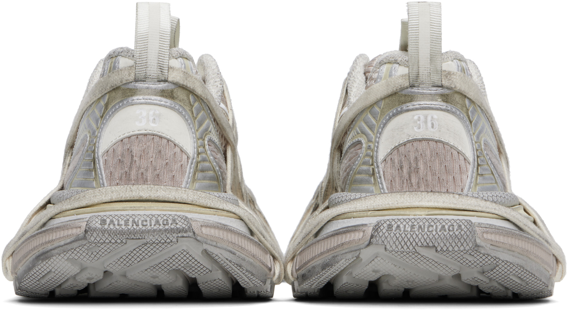 Balenciaga - Baskets 3XL grises à lacets fixes
