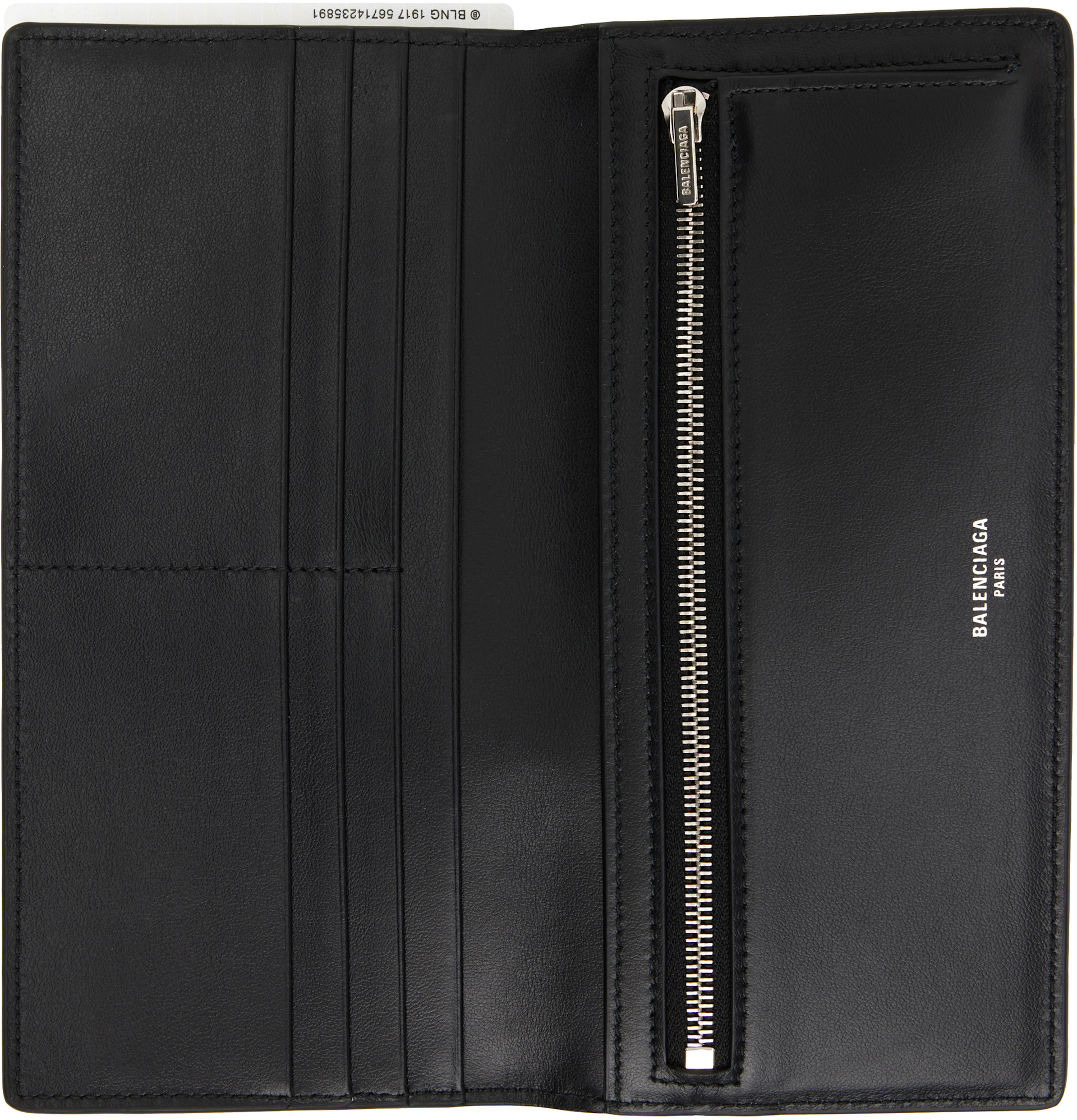 BALENCIAGA ブラック　長財布 Balenciaga: ブラック Passport 1 Ticket 長財布 | SSENSE 日本