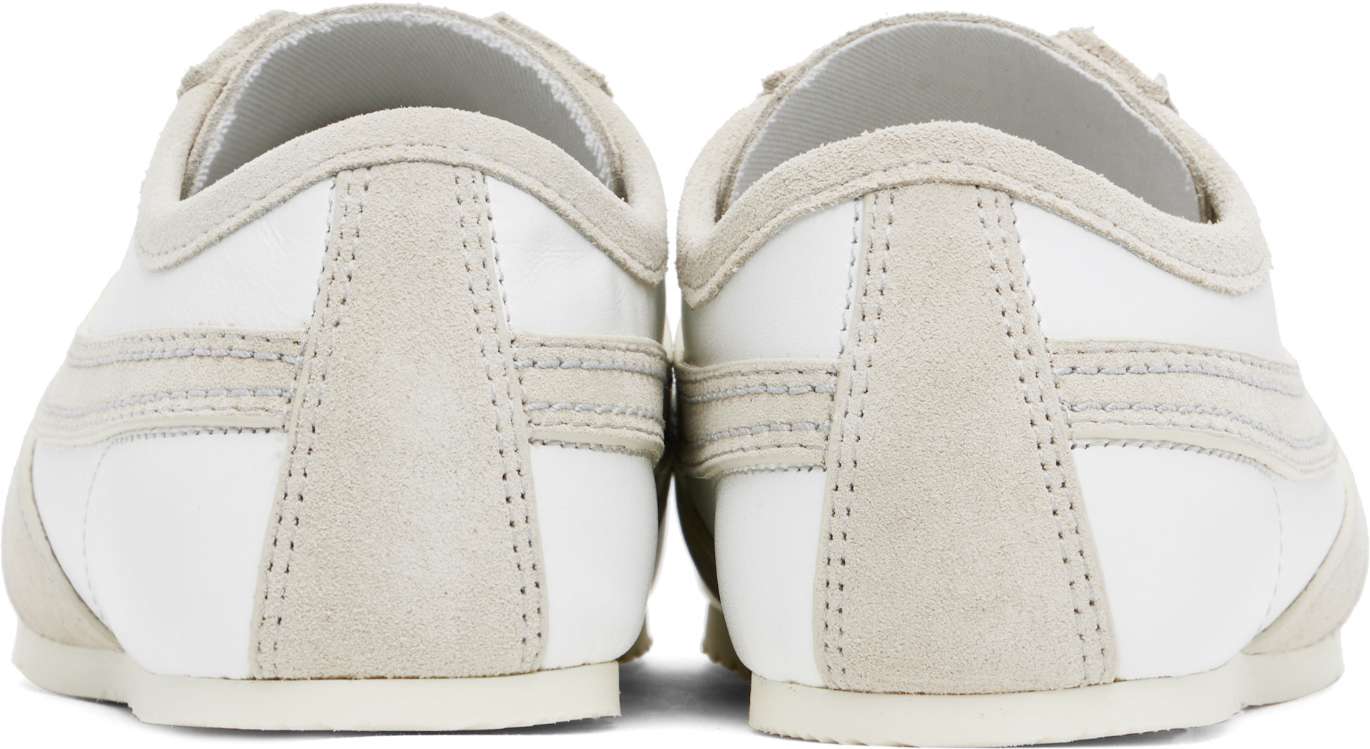 Dries Van Noten: Taupe & White Suede Sneakers | SSENSE