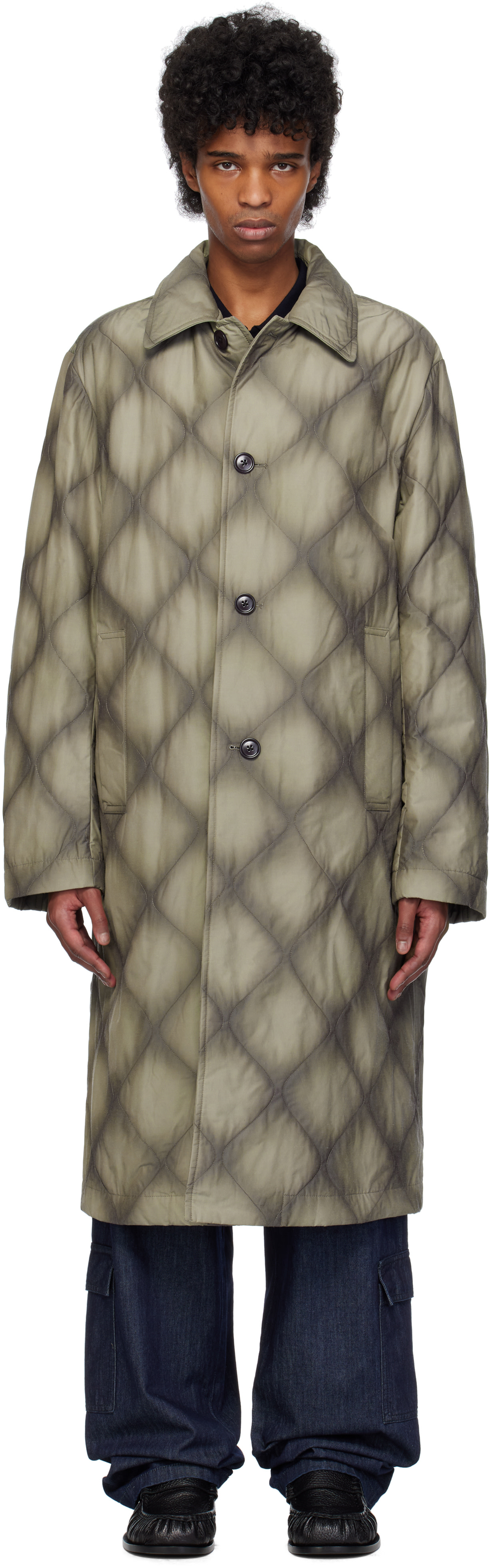 Dries Van Noten - 그레이 덕 캔버스 코트
