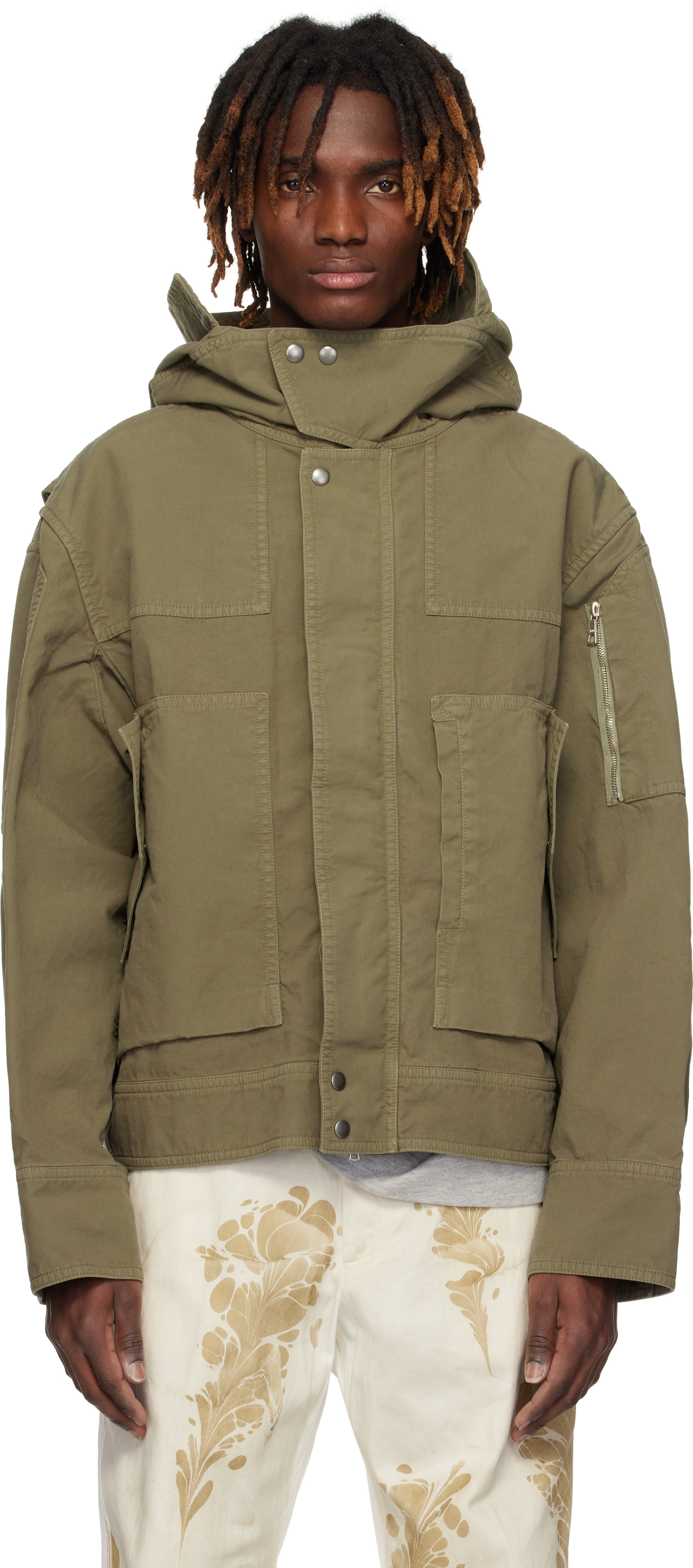 Dries Van Noten: Khaki Flap Pocket Jacket | SSENSE Canada