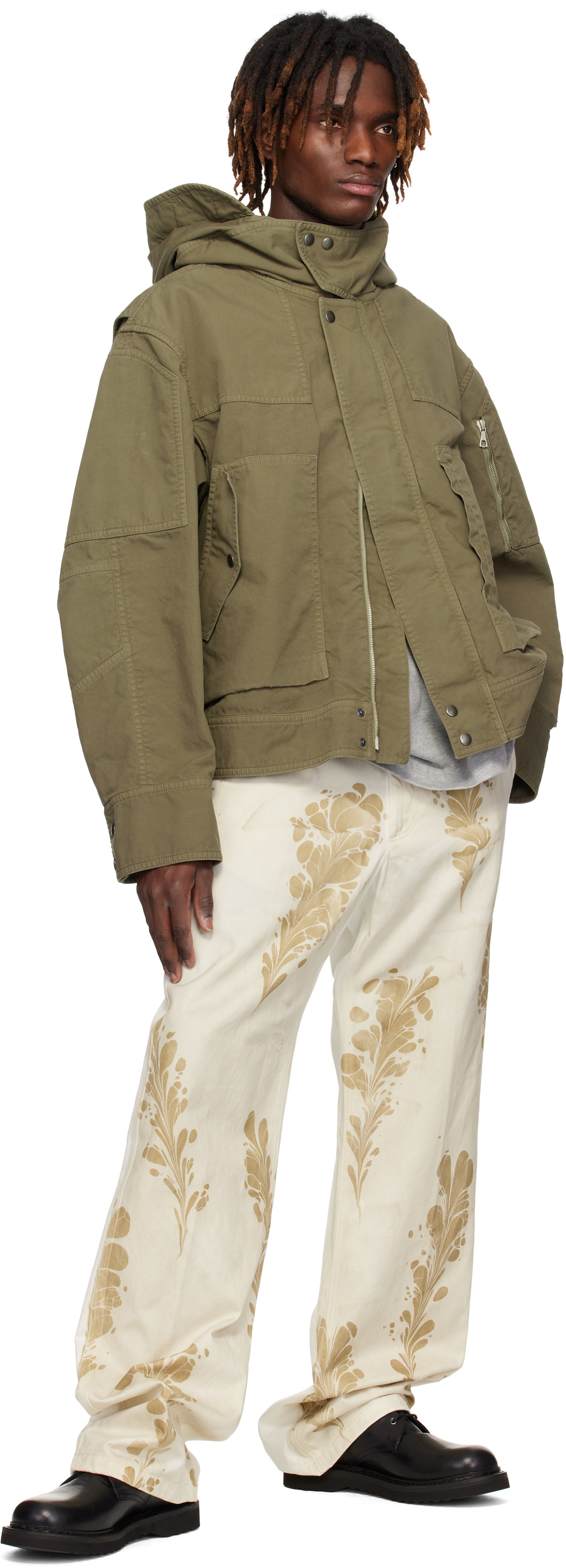 Dries Van Noten: Khaki Flap Pocket Jacket | SSENSE Canada