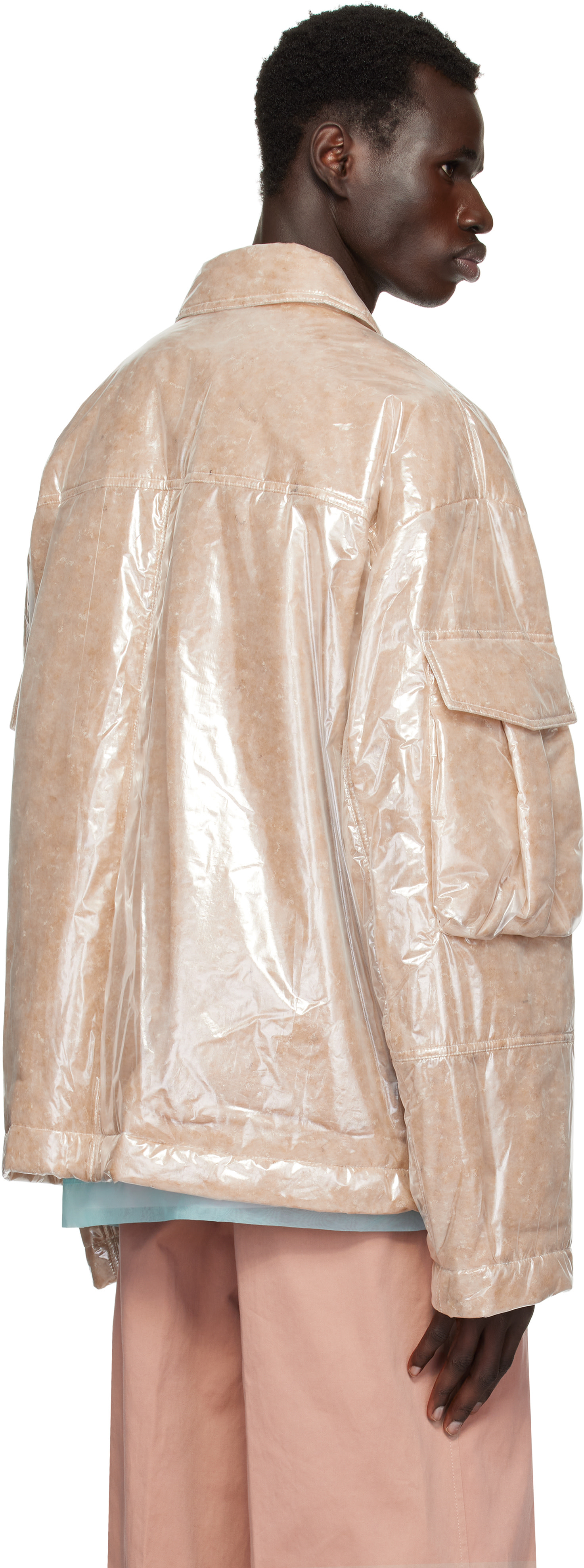 Dries Van Noten: Pink Nylon Puffed Jacket | SSENSE