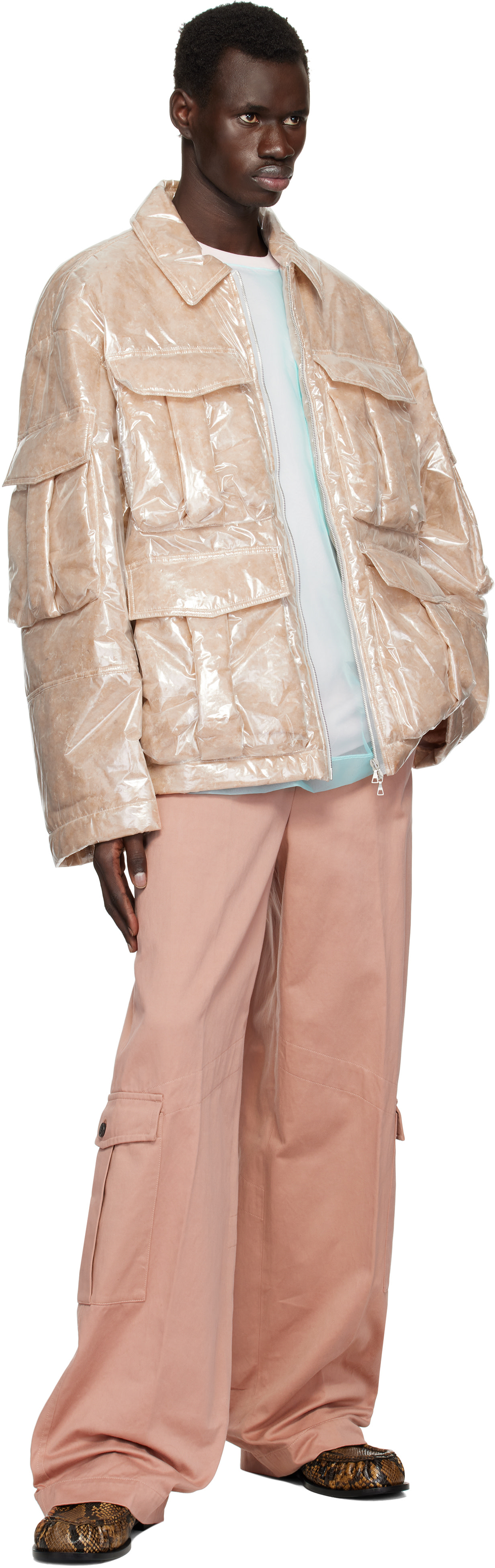 Dries Van Noten: Pink Nylon Puffed Jacket | SSENSE