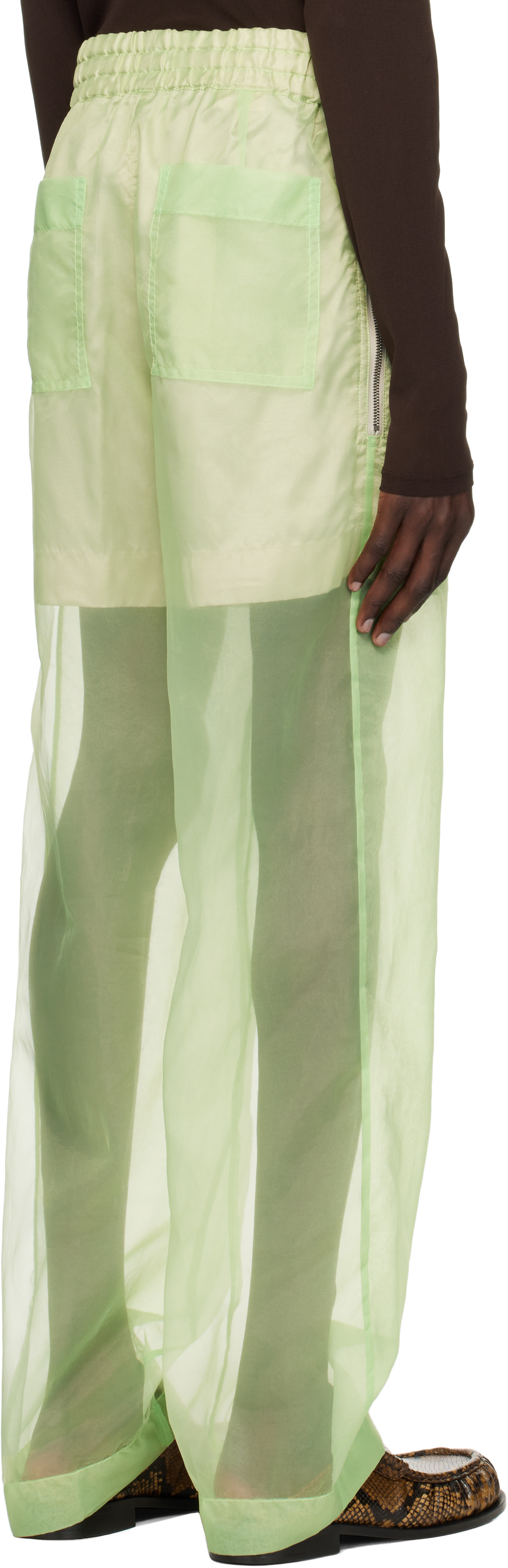 Dries Van Noten: Green Layered Trousers | SSENSE