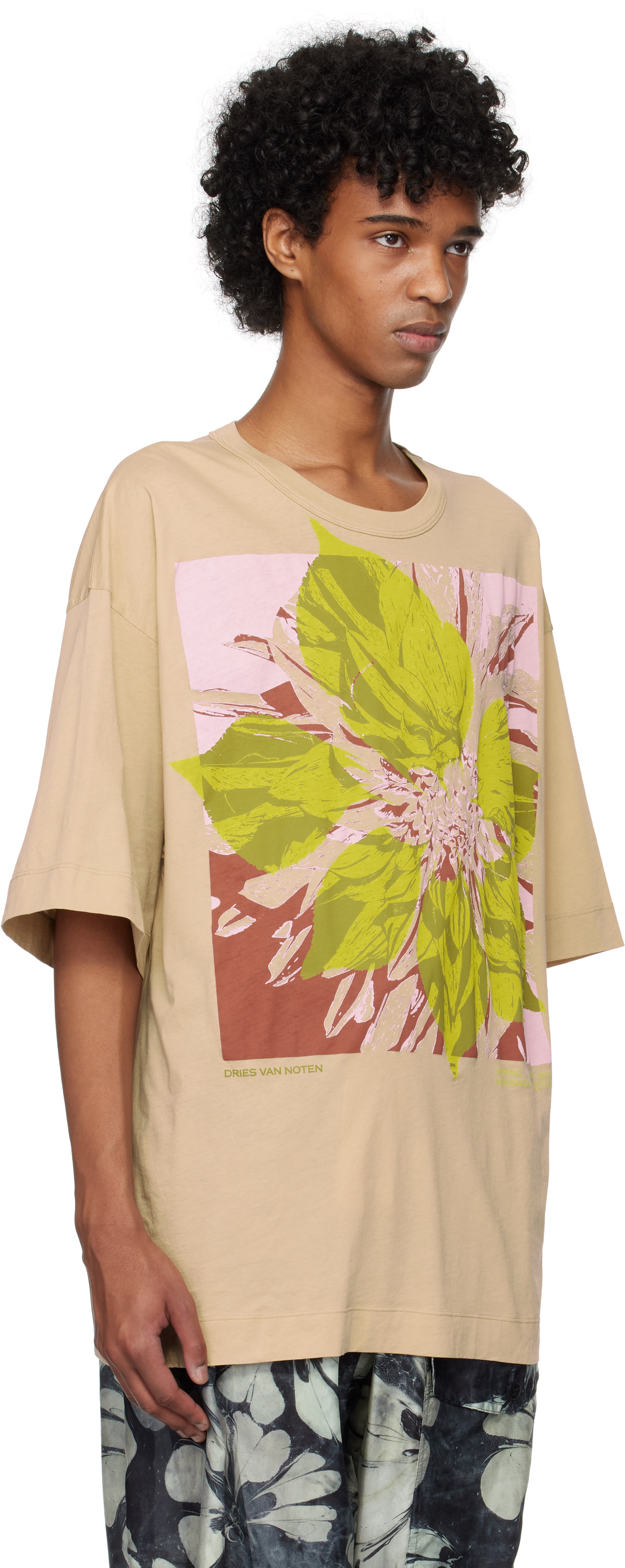 Dries Van Noten: Beige Logo Graphic T-shirt | SSENSE