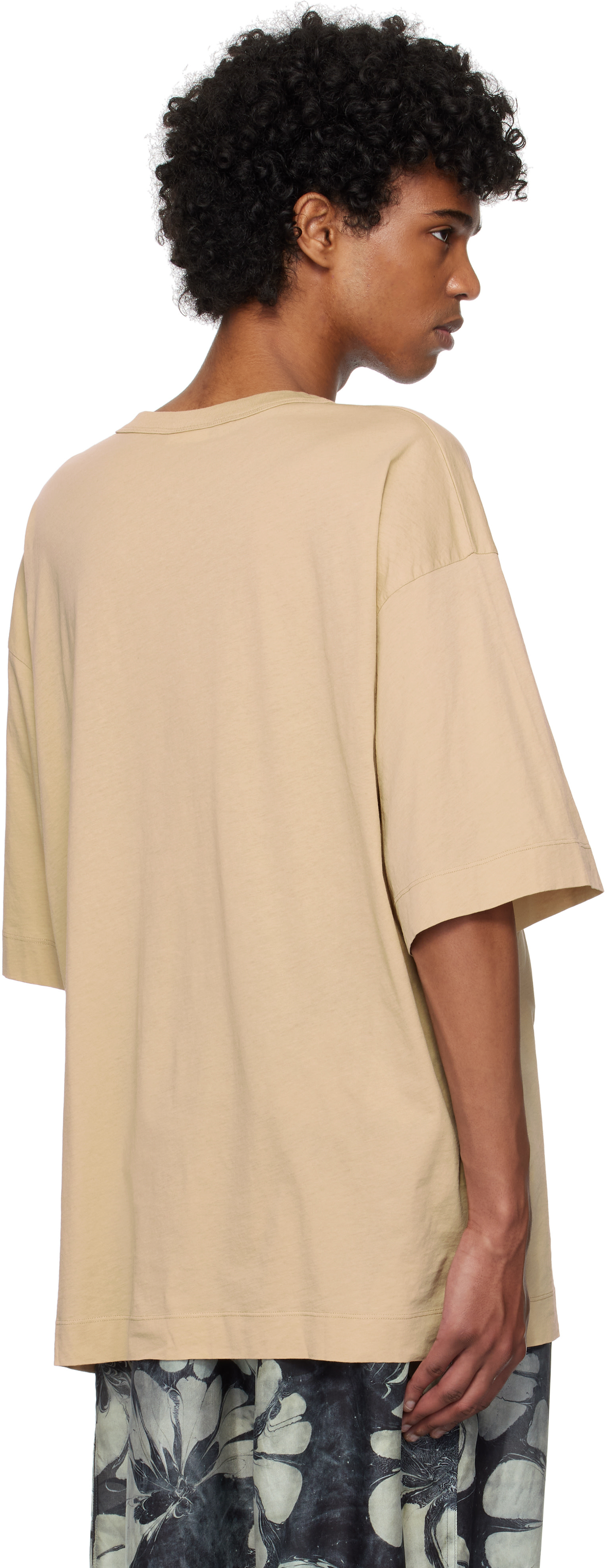 Dries Van Noten: Beige Logo Graphic T-shirt | SSENSE