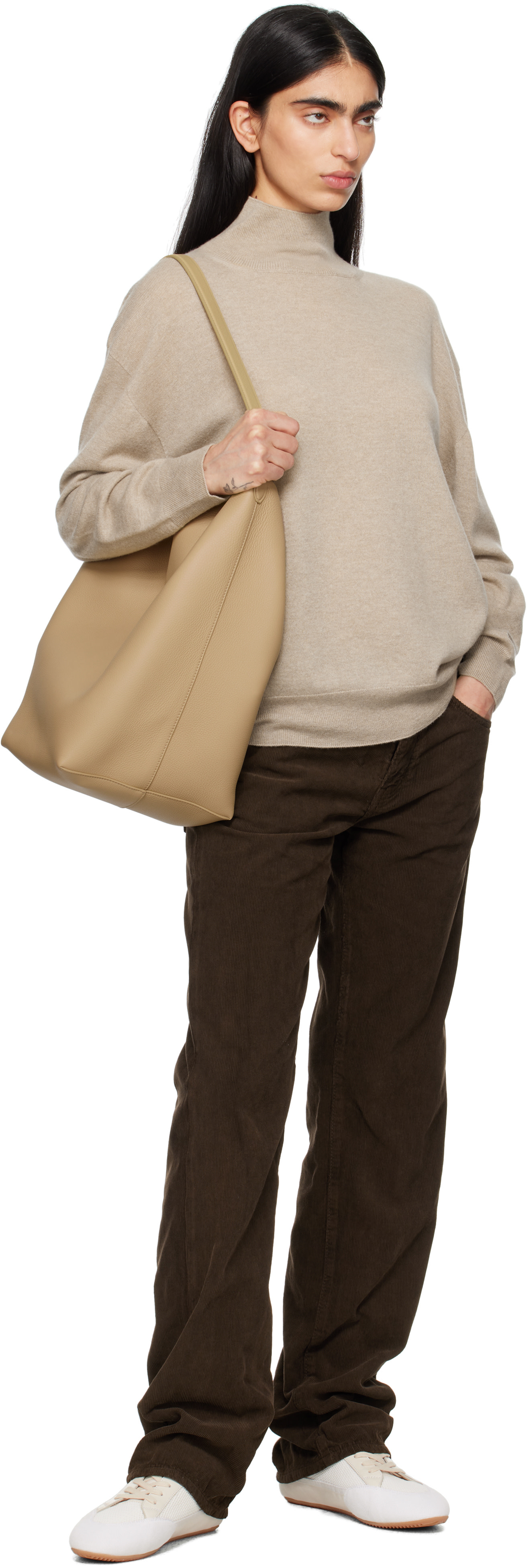 The Row - Grand cabas vertical Park beige