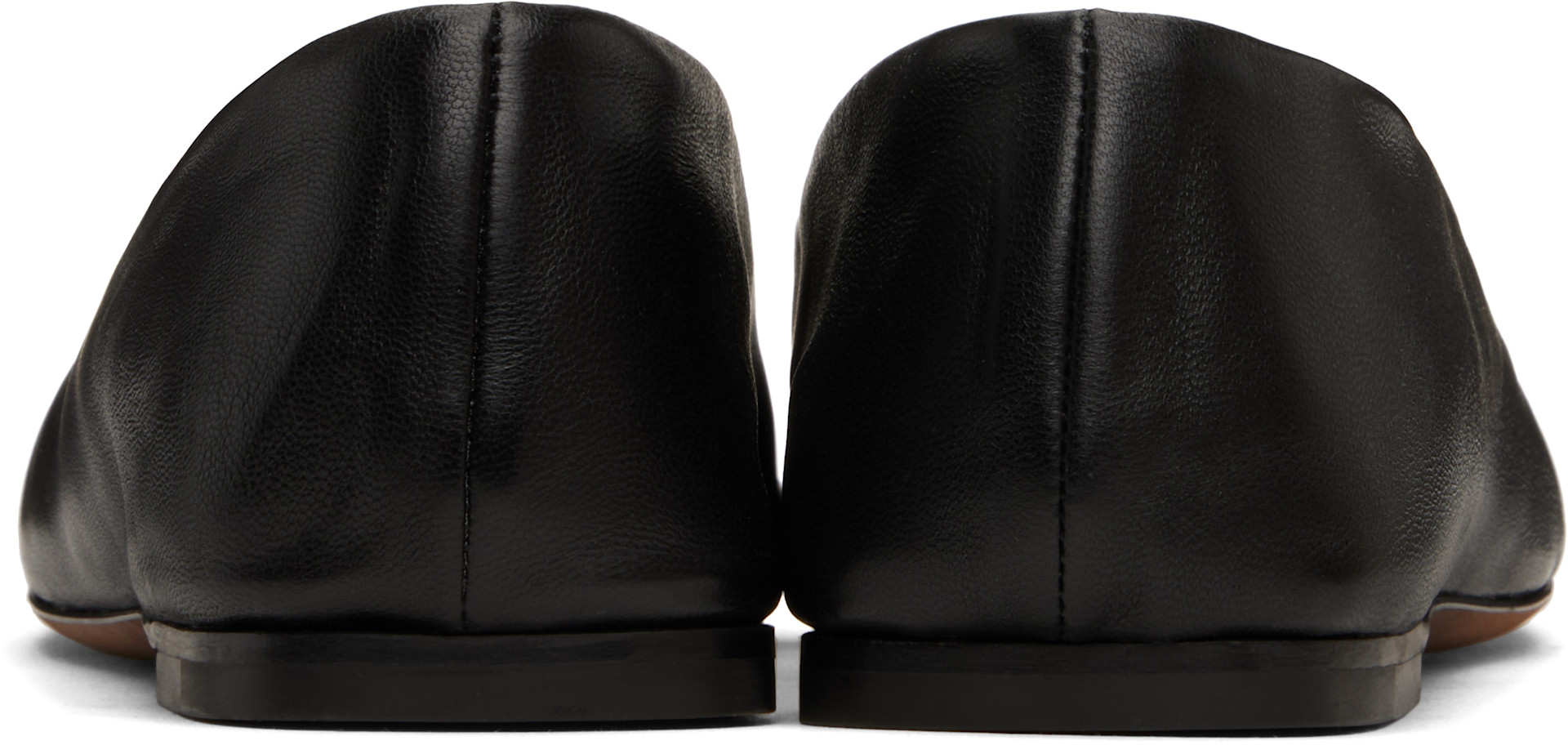 The Row 布バレリーナ 38 The Row: Black Square Ballerina Flats | SSENSE