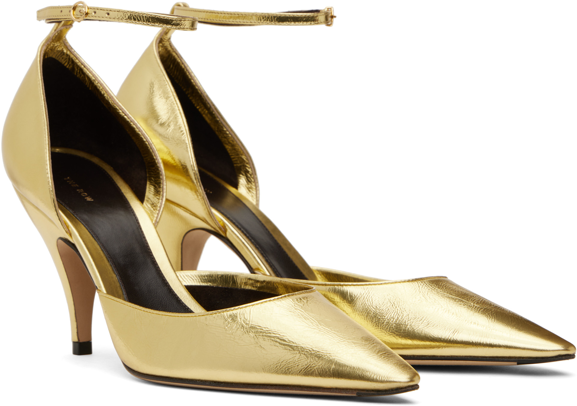 THE ROW リボン付きミュール エルメス　ディオール　シーマリー　ヌメロ The Row: Gold Liisa D'Orsay Heels | SSENSE