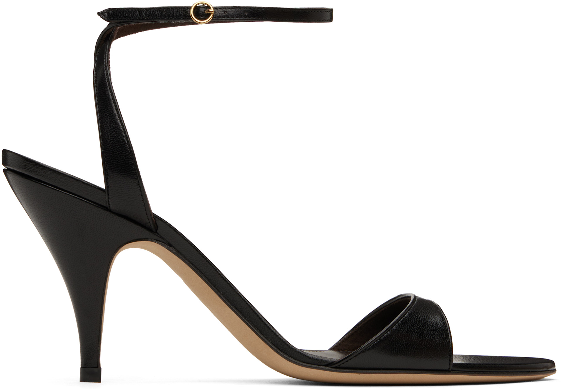 The Row: Black Vika Ankle Strap Heeled Sandals | SSENSE