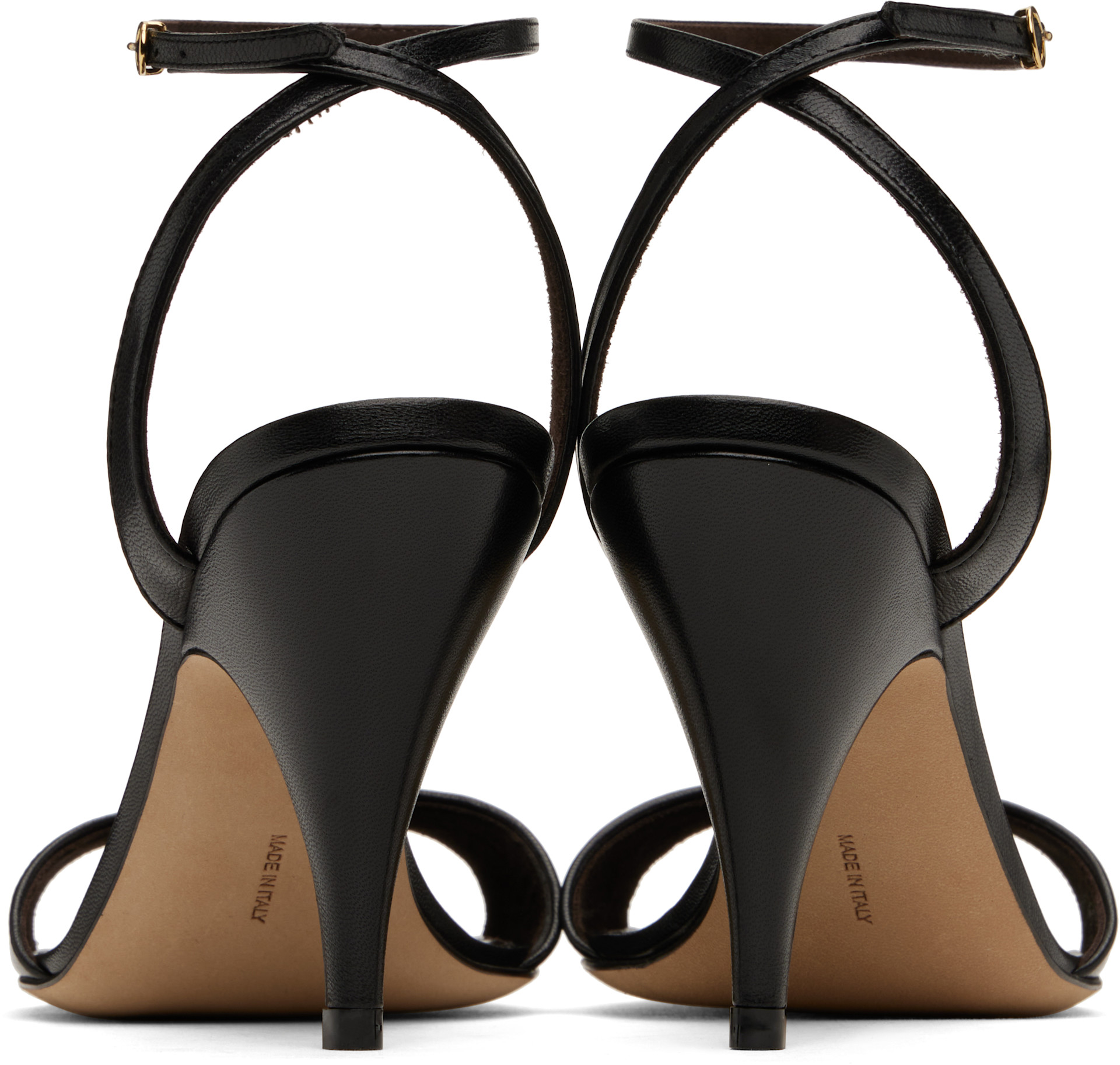The Row: Black Vika Ankle Strap Heeled Sandals | SSENSE