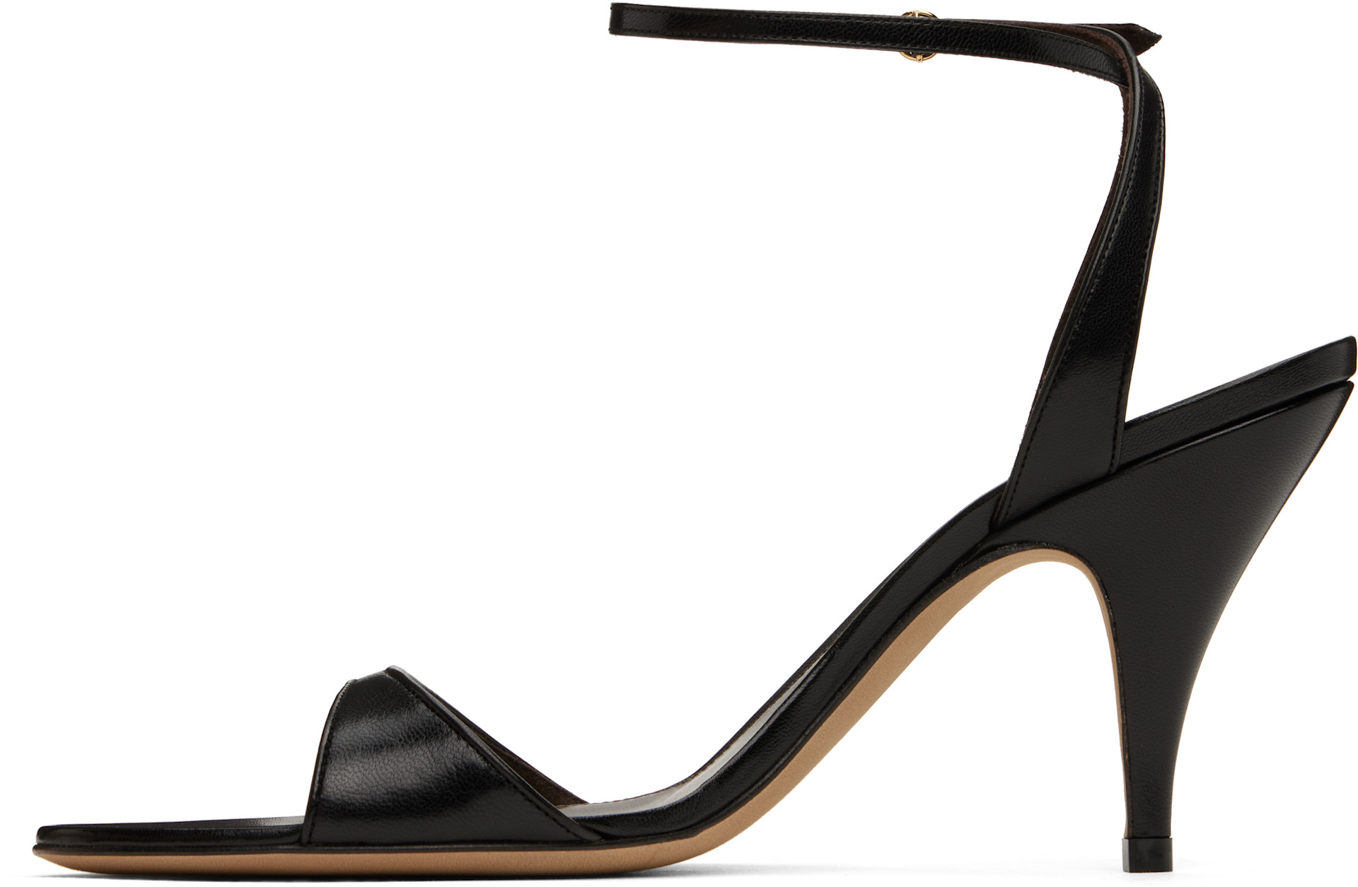 The Row: Black Vika Ankle Strap Heeled Sandals | SSENSE