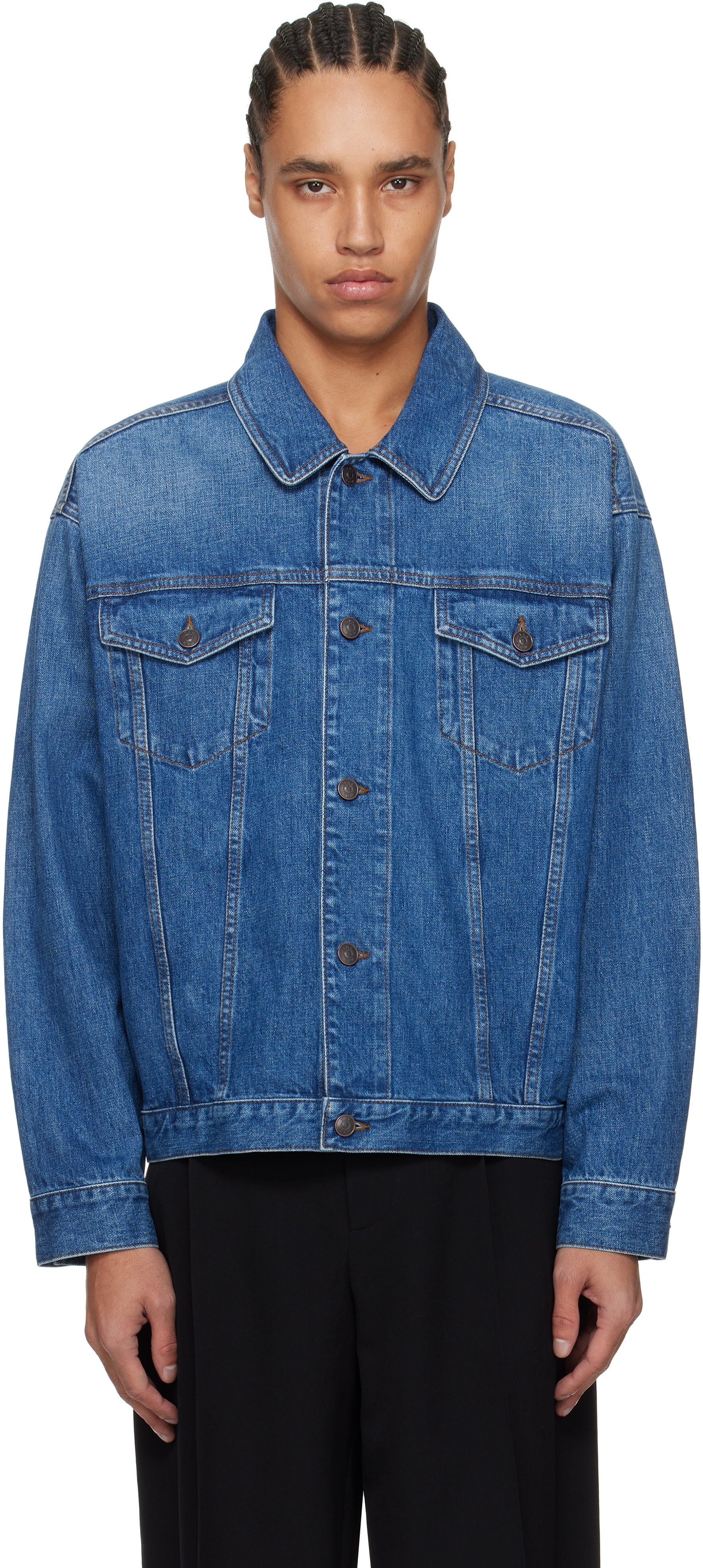The Row - Blouson Seb bleu en denim