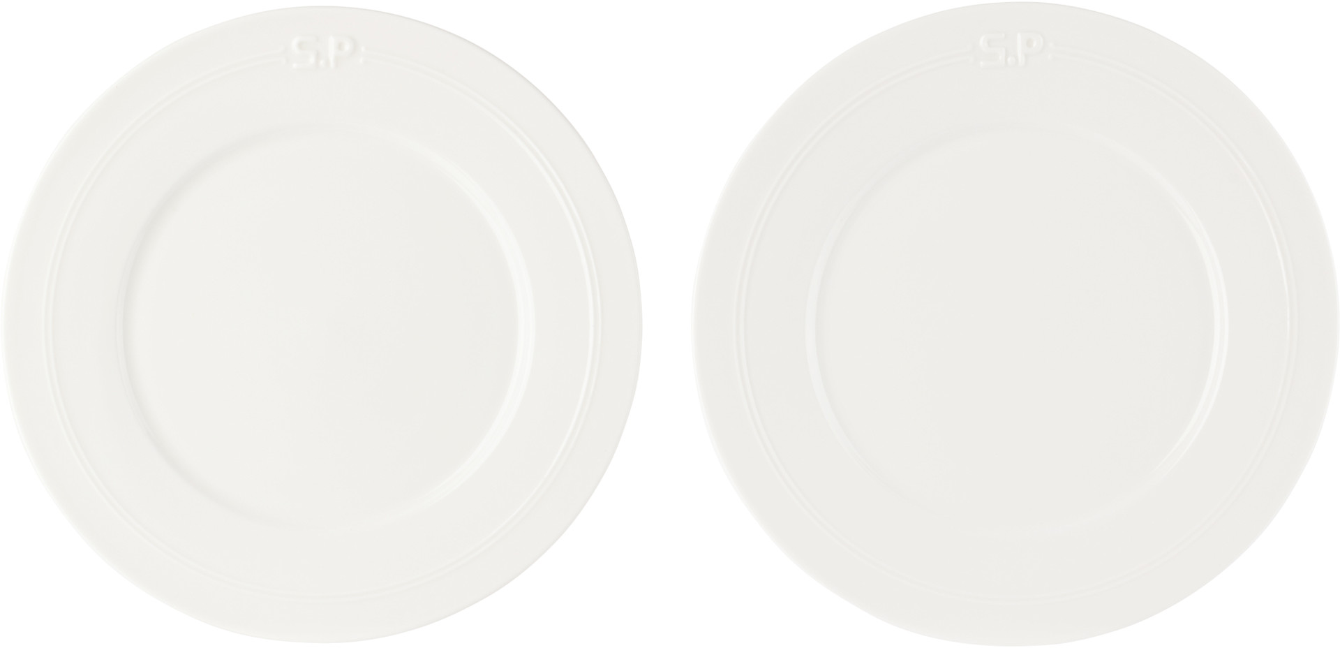 Service Projects - Ensemble d'assiettes plates blanches à logo gaufré - Métier