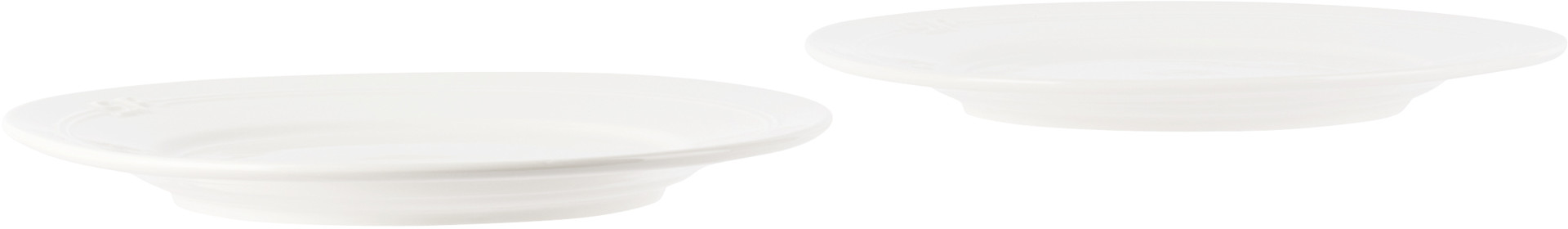 Service Projects - Ensemble d'assiettes plates blanches à logo gaufré - Métier