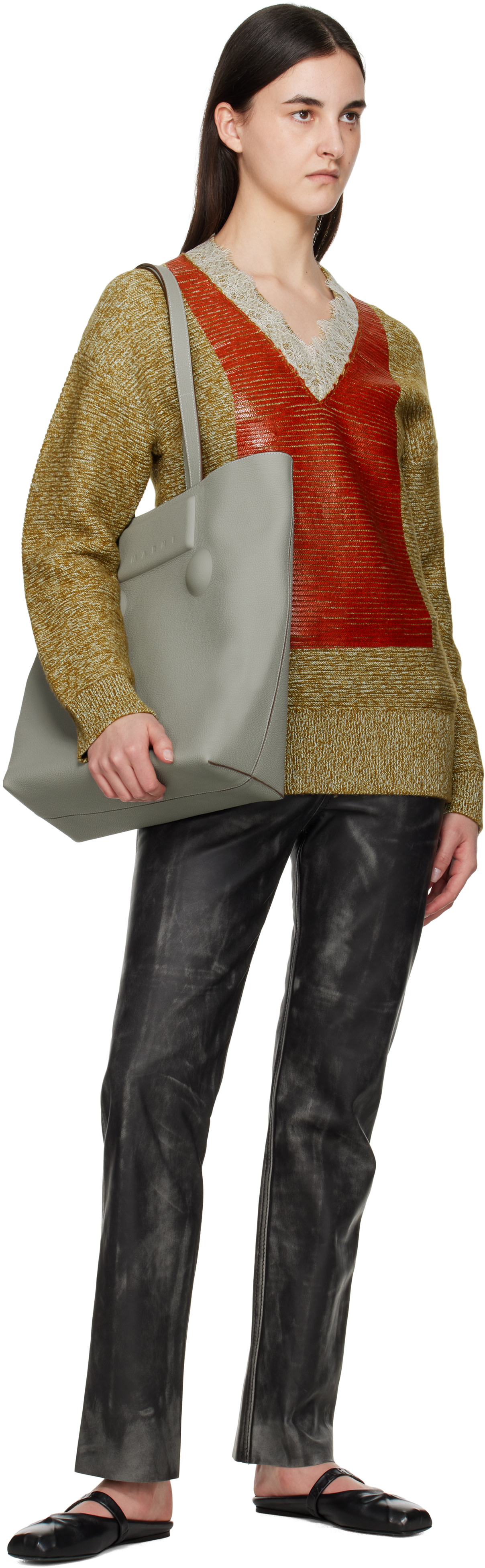 Marni - Moyen cabas gris