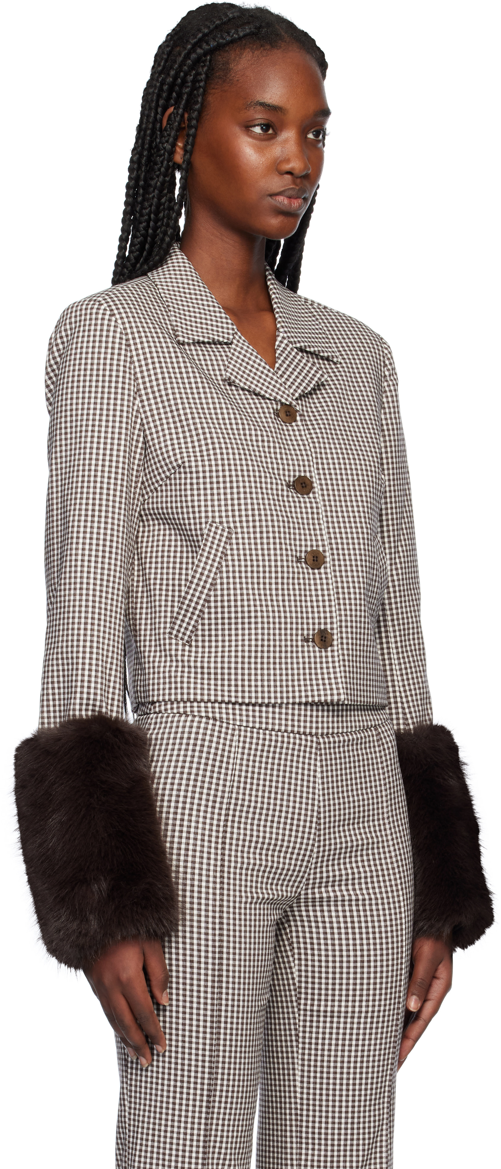 Staud - Blouson Regency brun et blanc