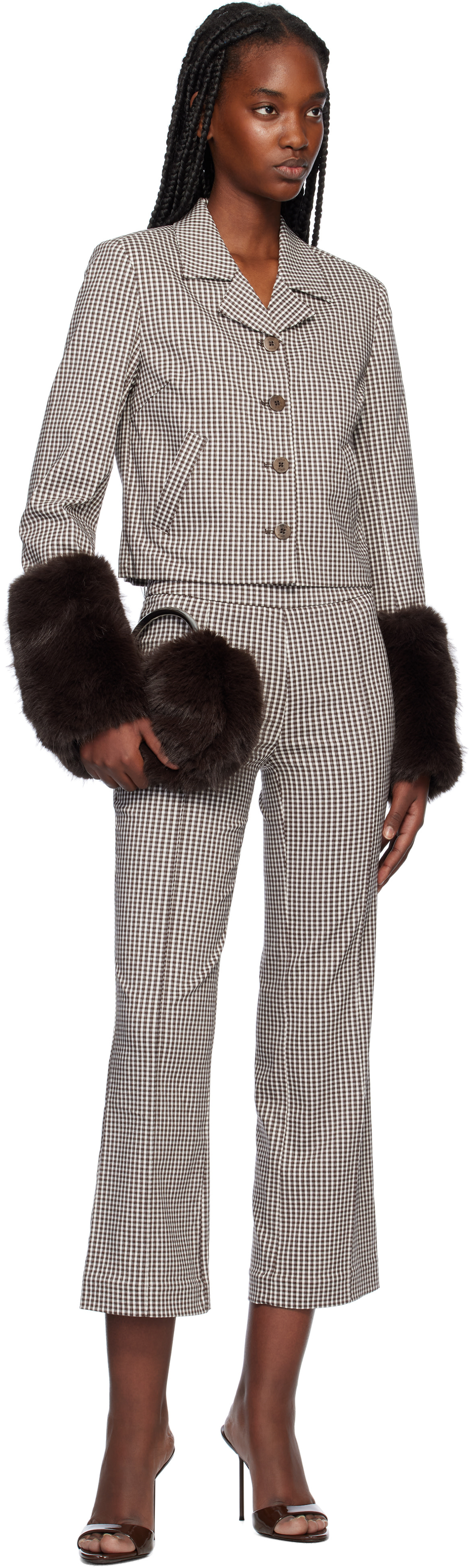 Staud - Blouson Regency brun et blanc