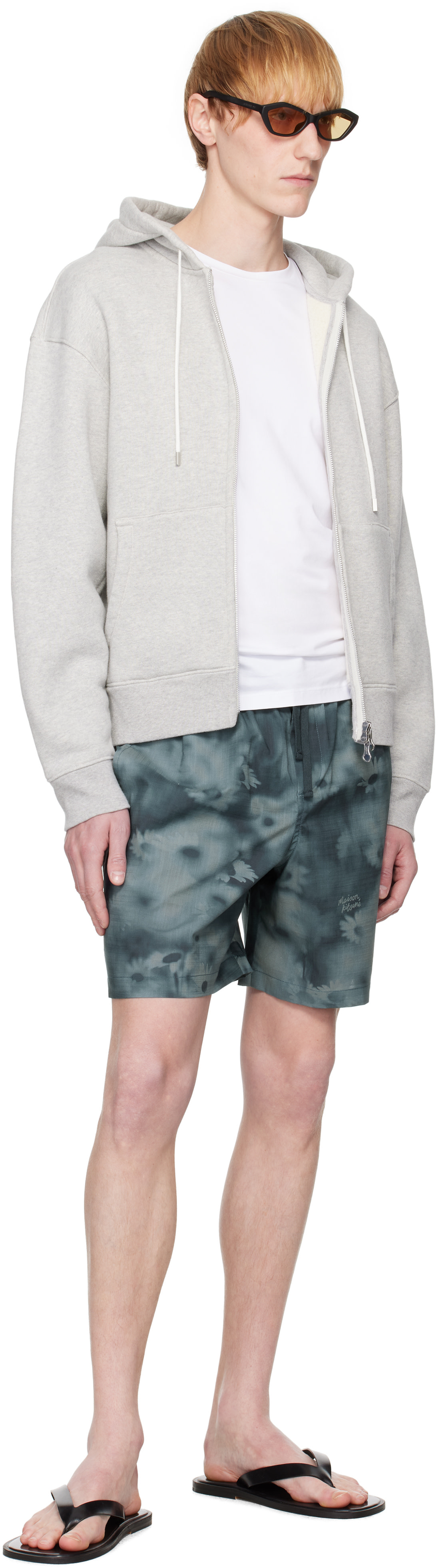 Maison Kitsuné - Short bleu à taille élastique