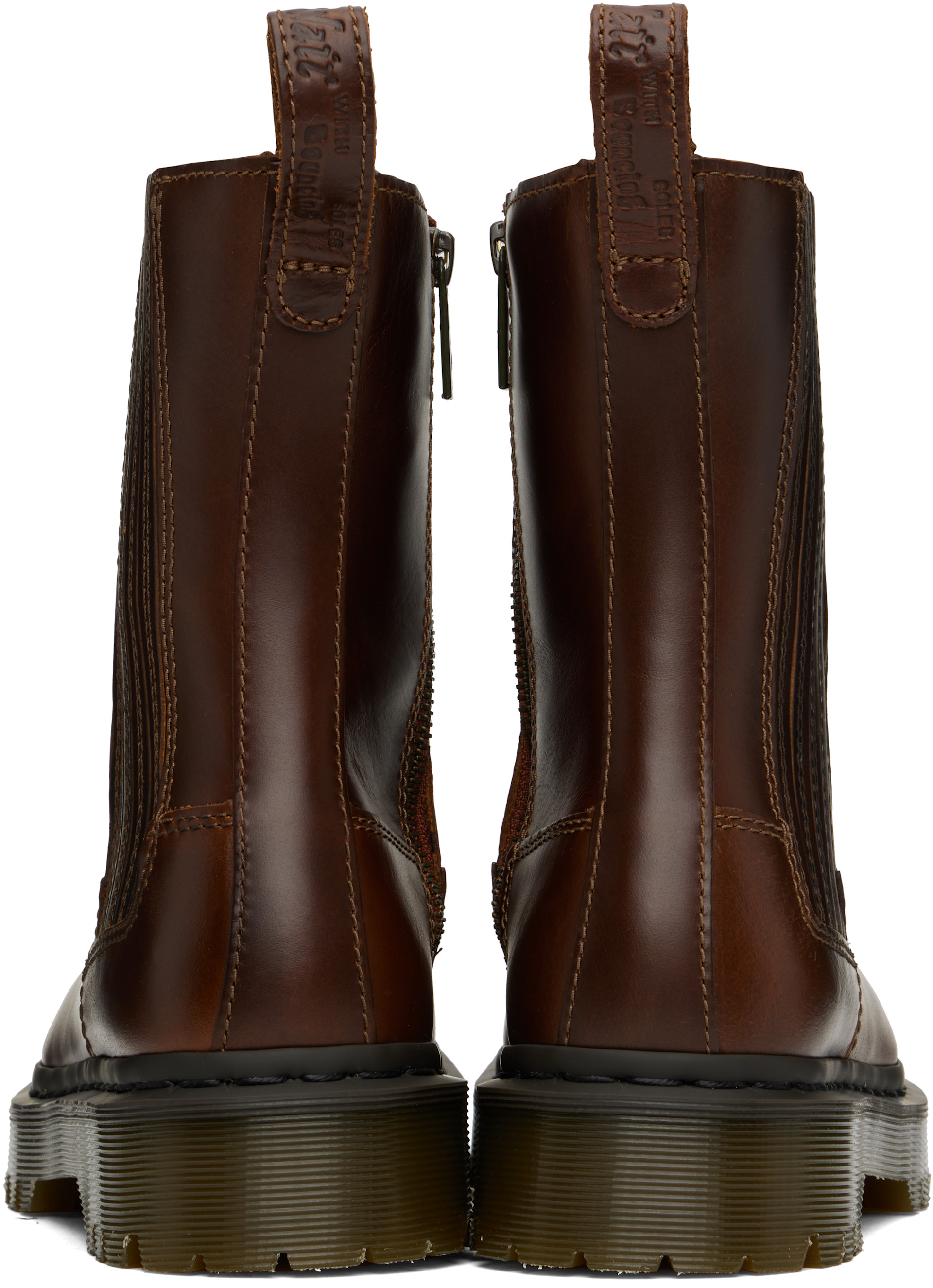 N*O様 Dr. Martens ブラウン Amaaya Lo レザー ブーツ Dr. Martens: Brown Amaaya Lo Leather Boots | SSENSE Canada