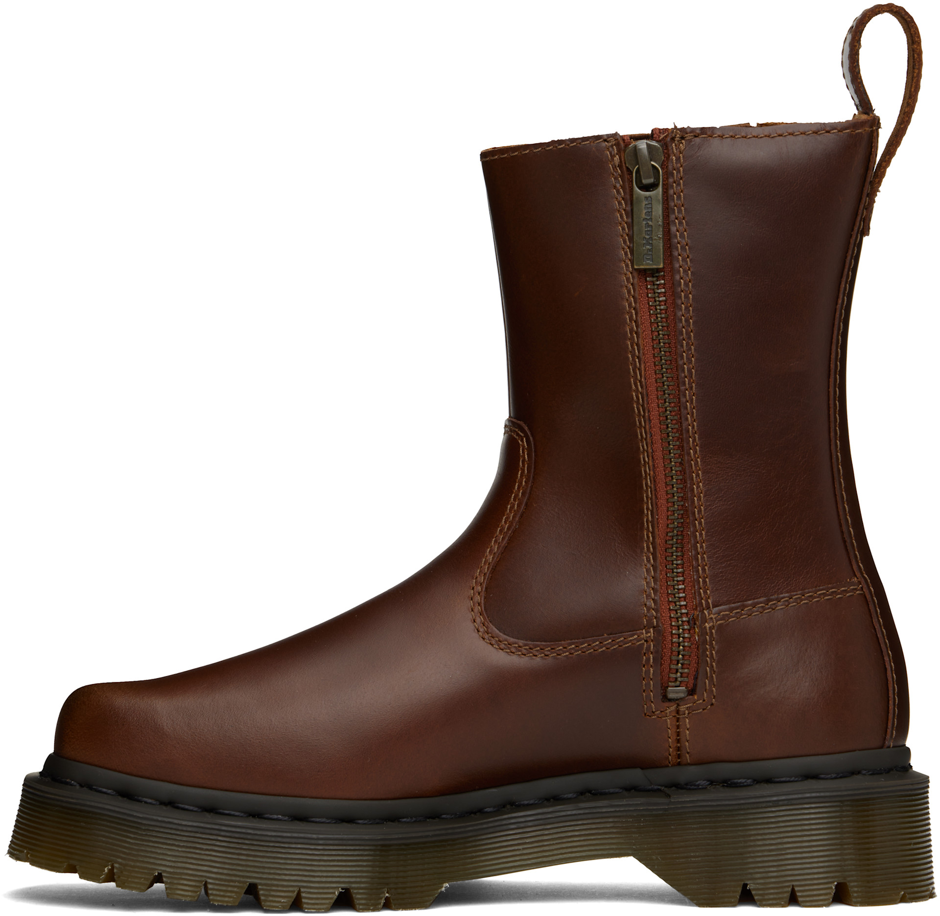N*O様 Dr. Martens ブラウン Amaaya Lo レザー ブーツ Dr. Martens: Brown Amaaya Lo Leather Boots | SSENSE Canada