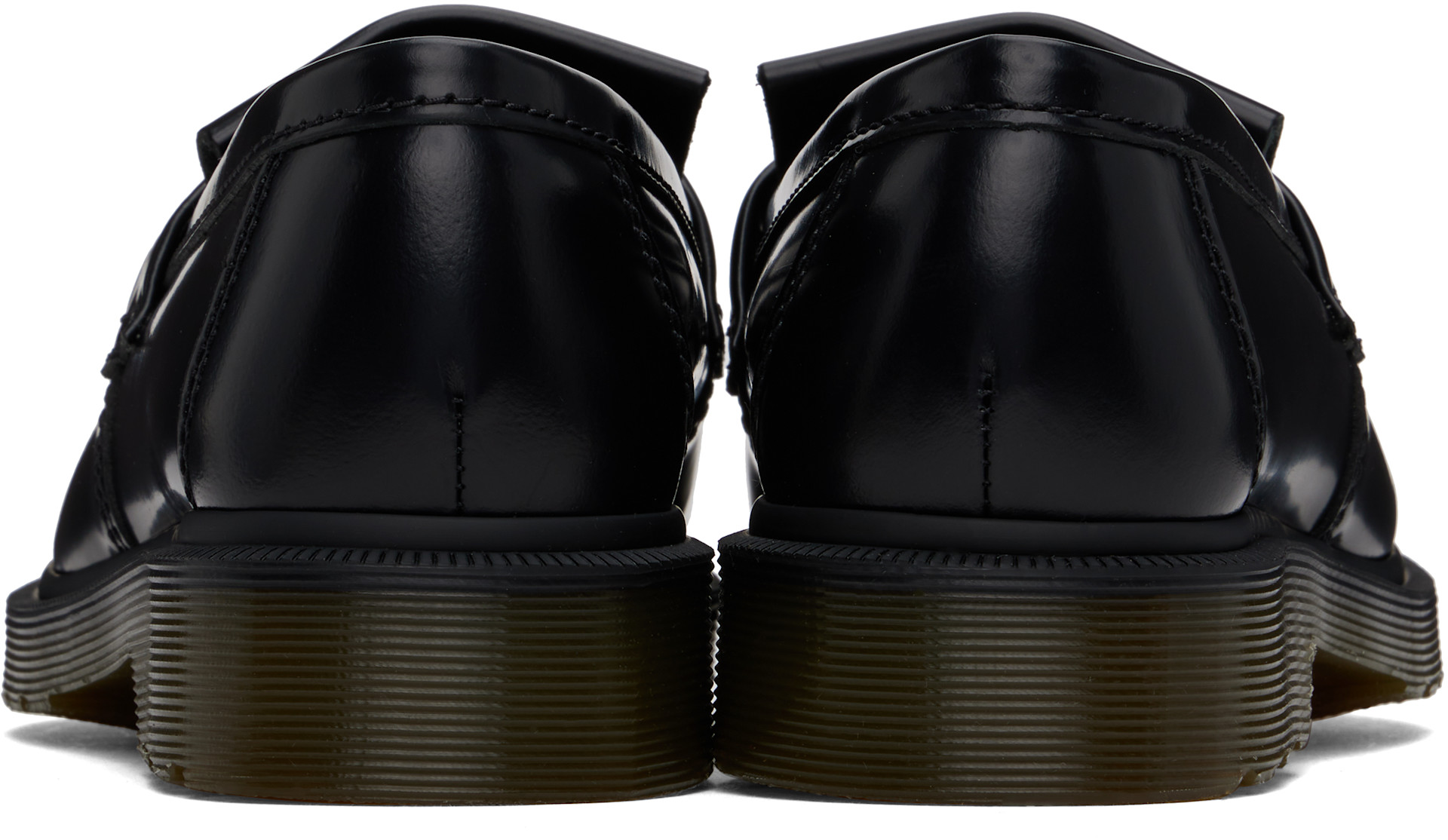 Dr. Martens: Black Adrian Smooth Leather Tassel Loafers | SSENSE