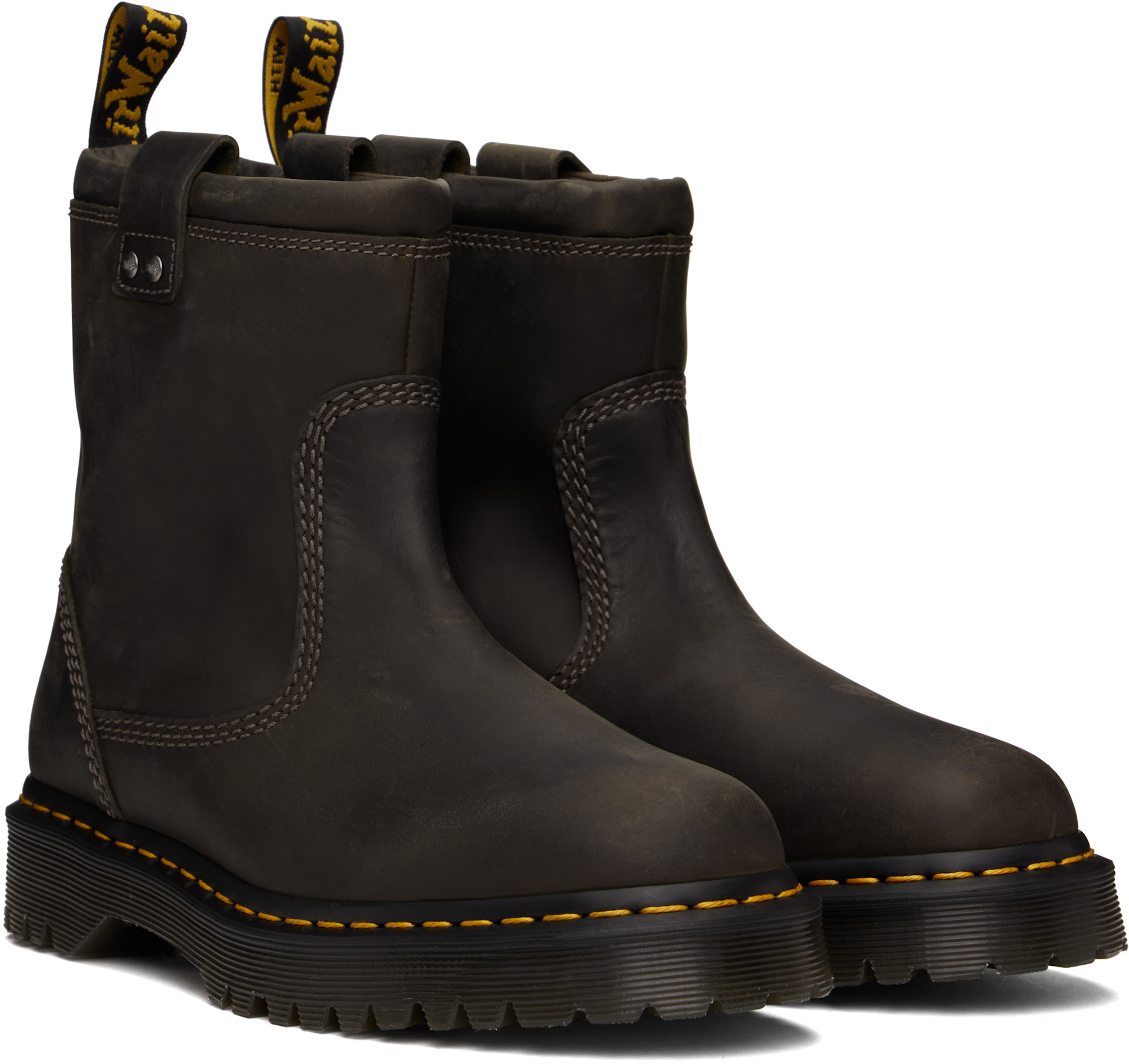 Dr. Martens - 그레이 애니스톤 가죽 부츠