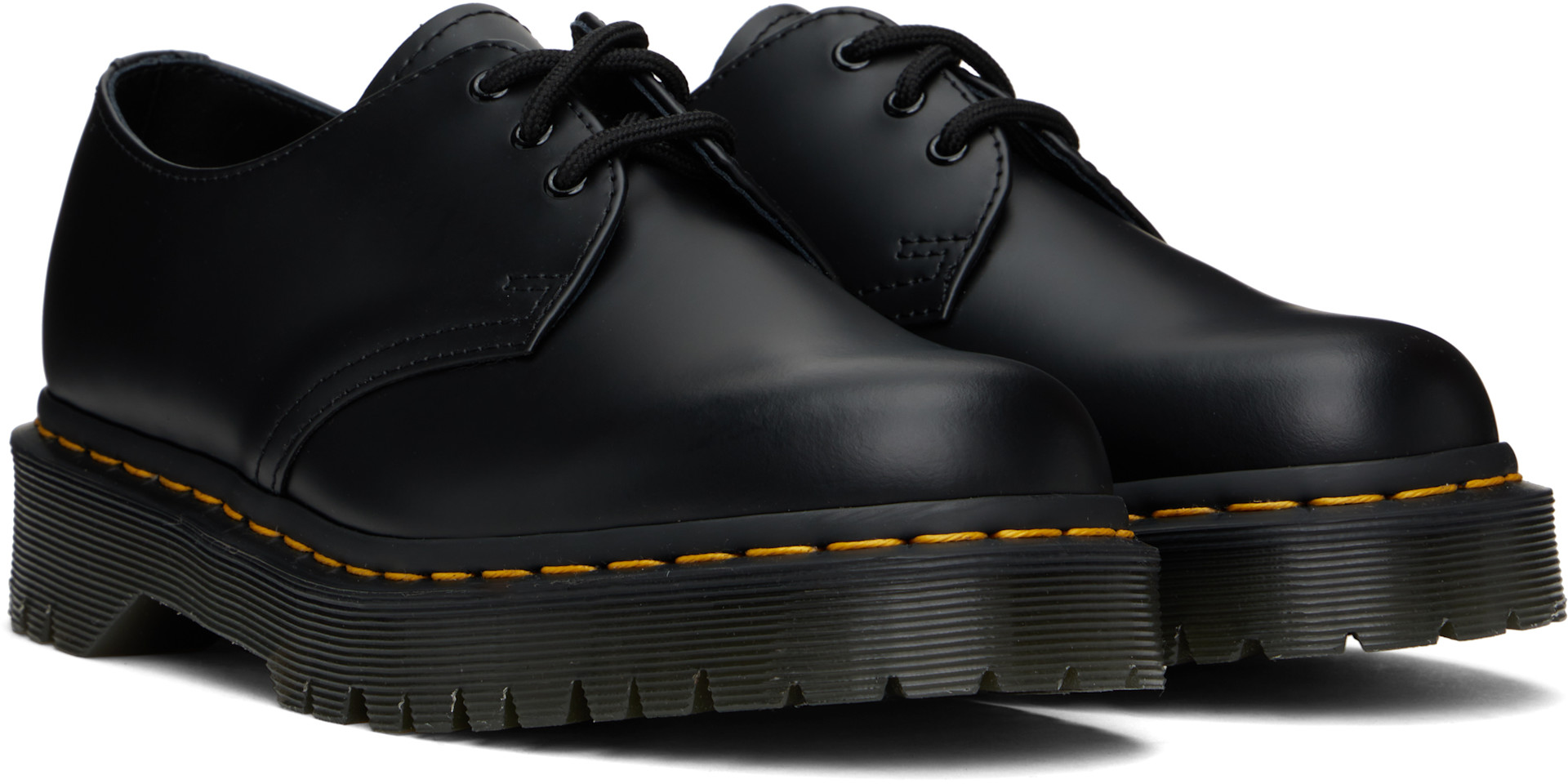 Dr. Martens 1461 BEX ブラック UK5 Dr. Martens: Black 1461 Bex Smooth Leather Derbys | SSENSE