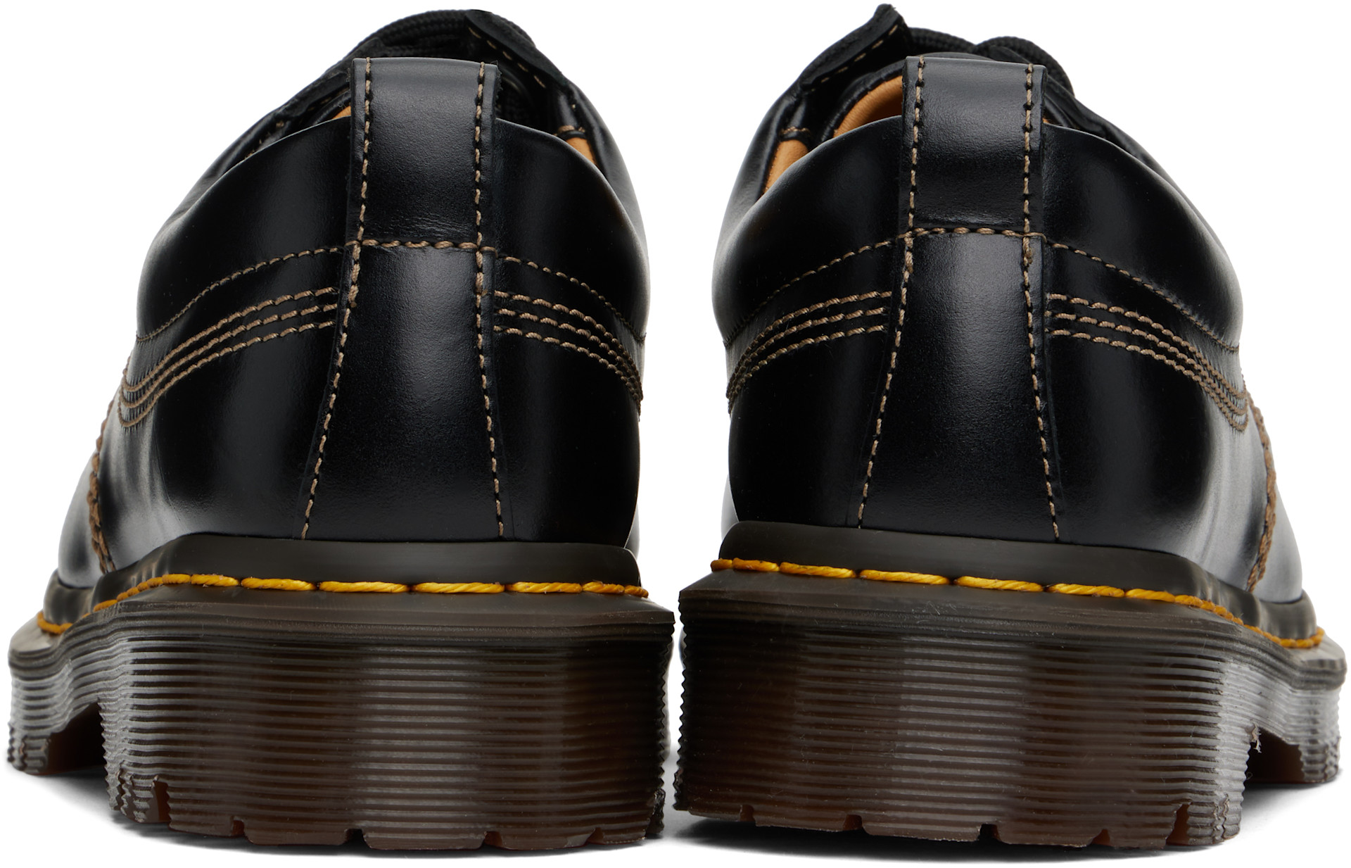 Dr. Martens - 블랙 로웰 가죽 더비 슈즈