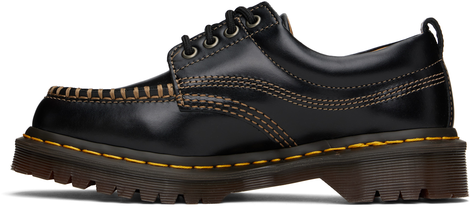 Dr. Martens - 블랙 로웰 가죽 더비 슈즈