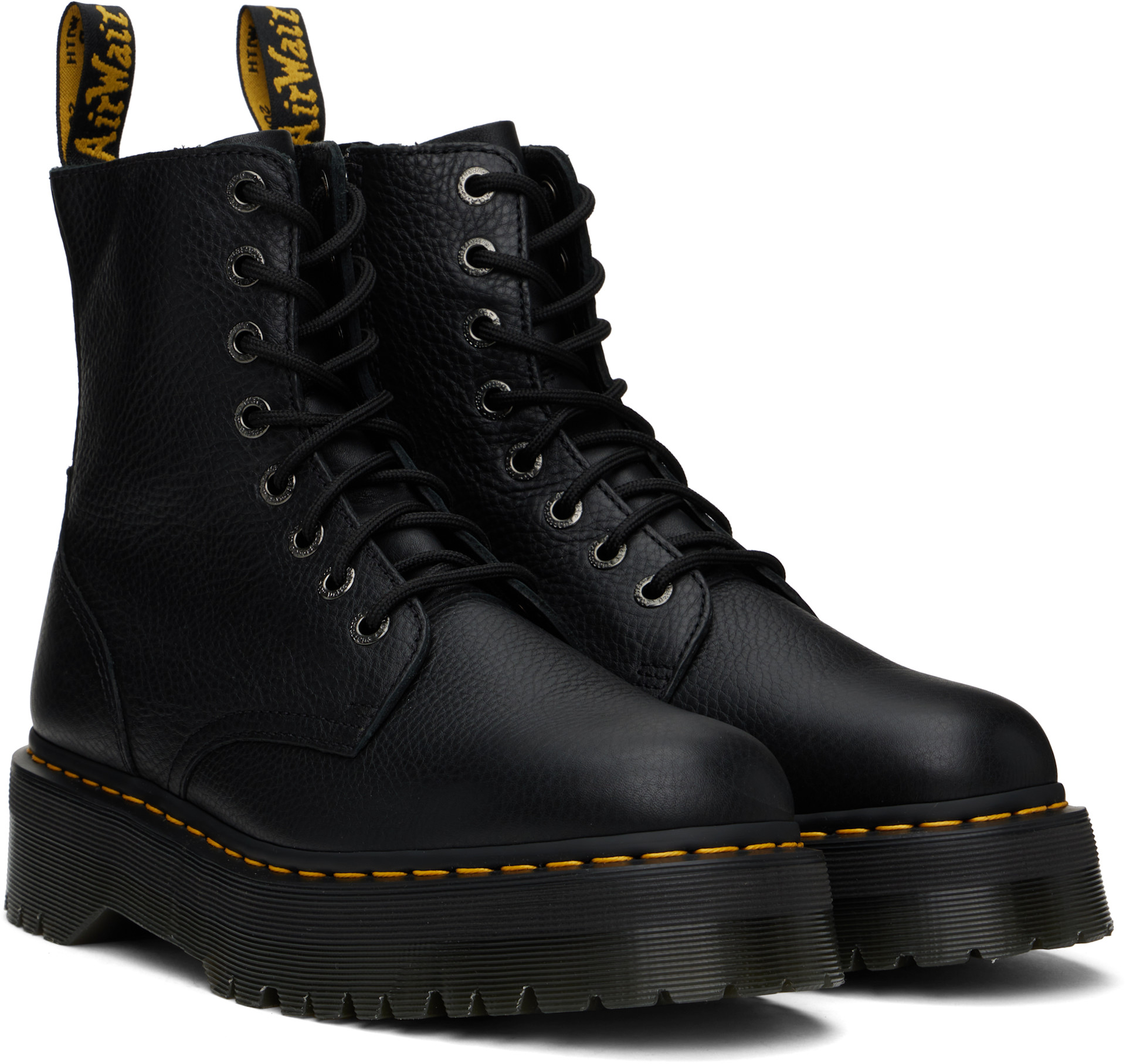 Dr. Martens - 블랙 제이든 피사 가죽 부츠