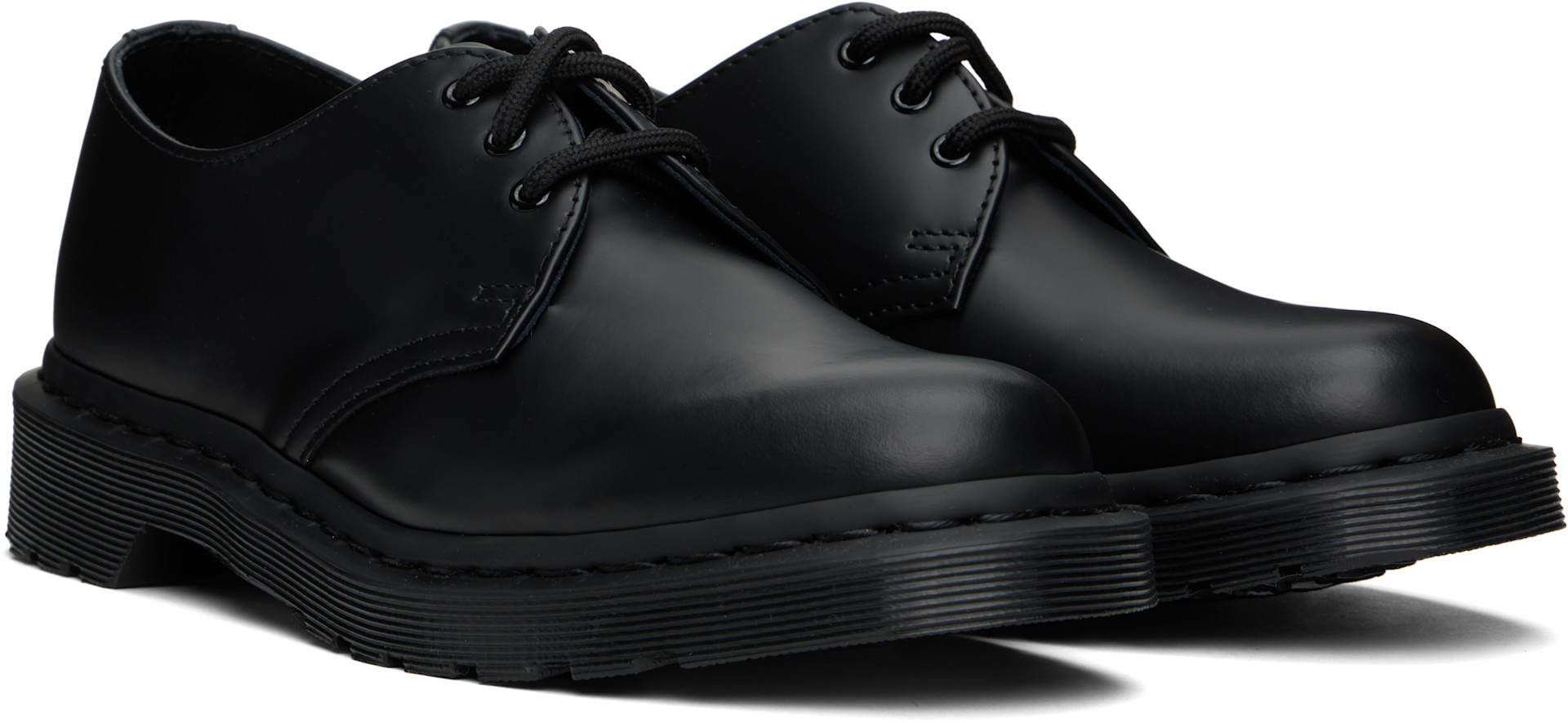 Dr. Martens: Black 1461 Mono Smooth Leather Derbys | SSENSE