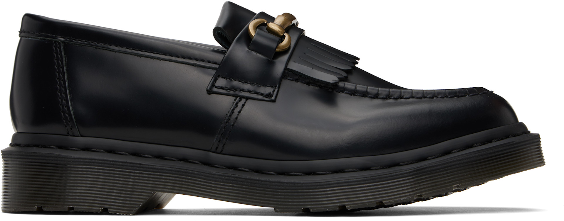 Dr. Martens: ブラック Adrian Snaffle スムースレザー キルト